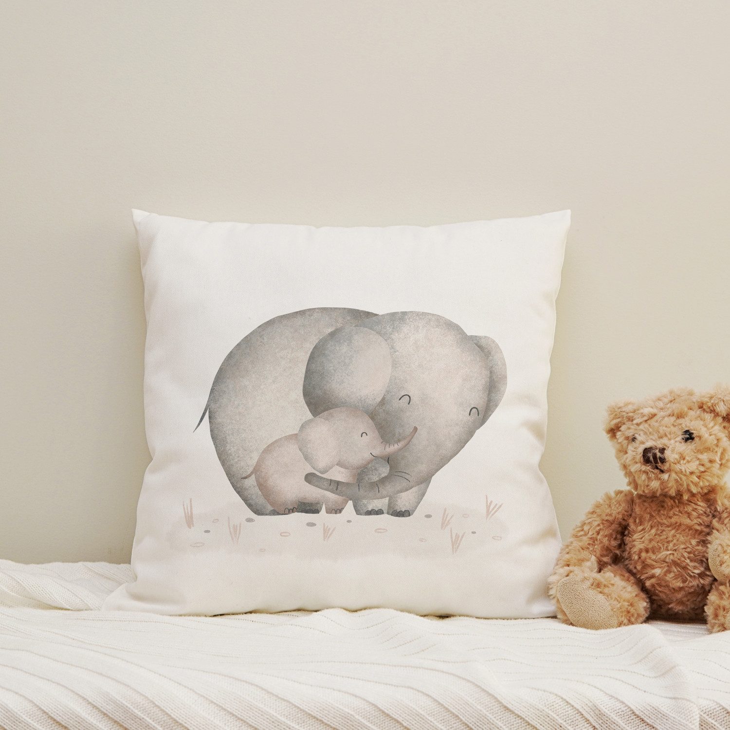 Dekokissen Großer Elefant & kleiner Elefant