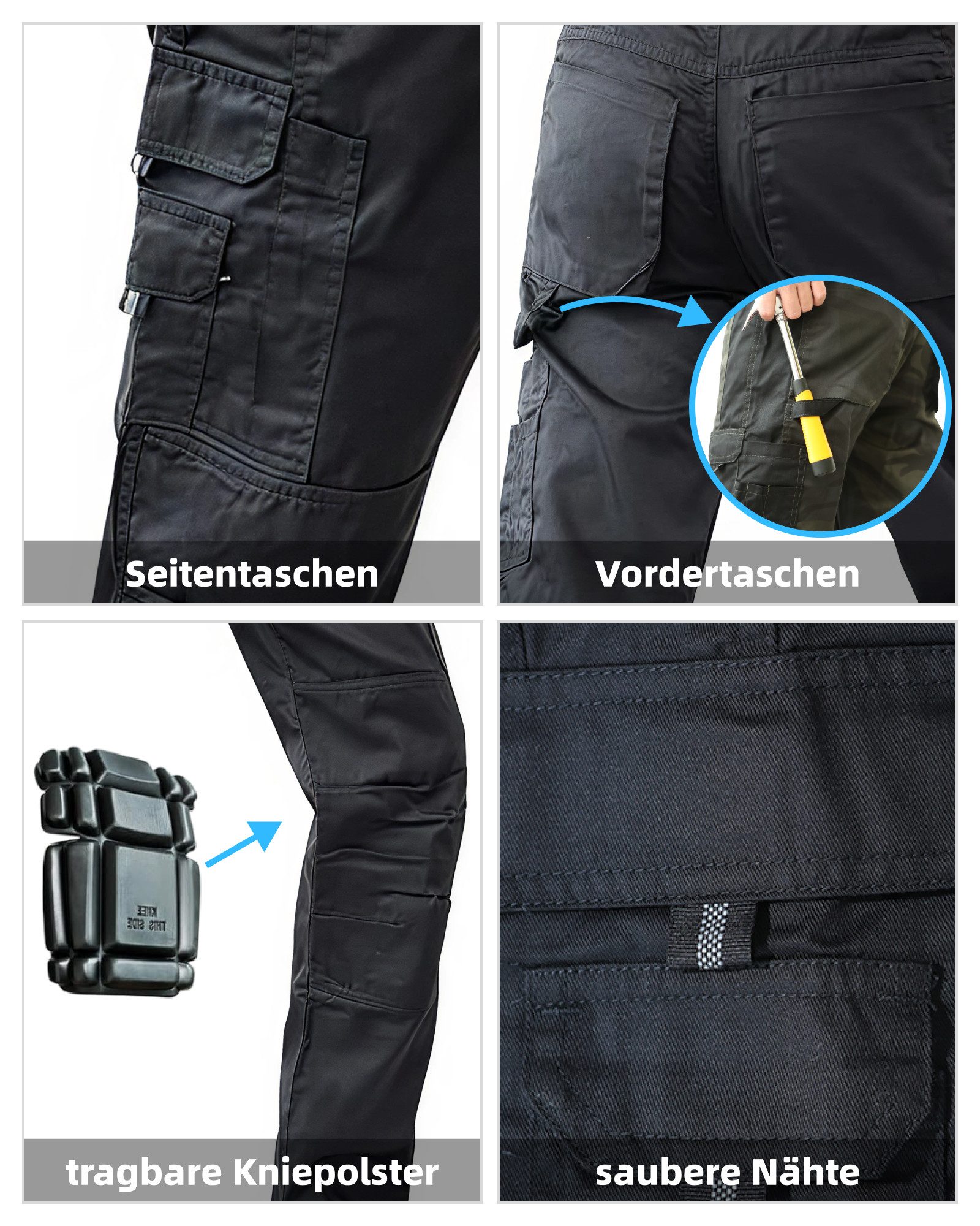 WORK IDEA Arbeitshose Herren Camouflage Cargohose mit Kniepolstertaschen (1-tlg)