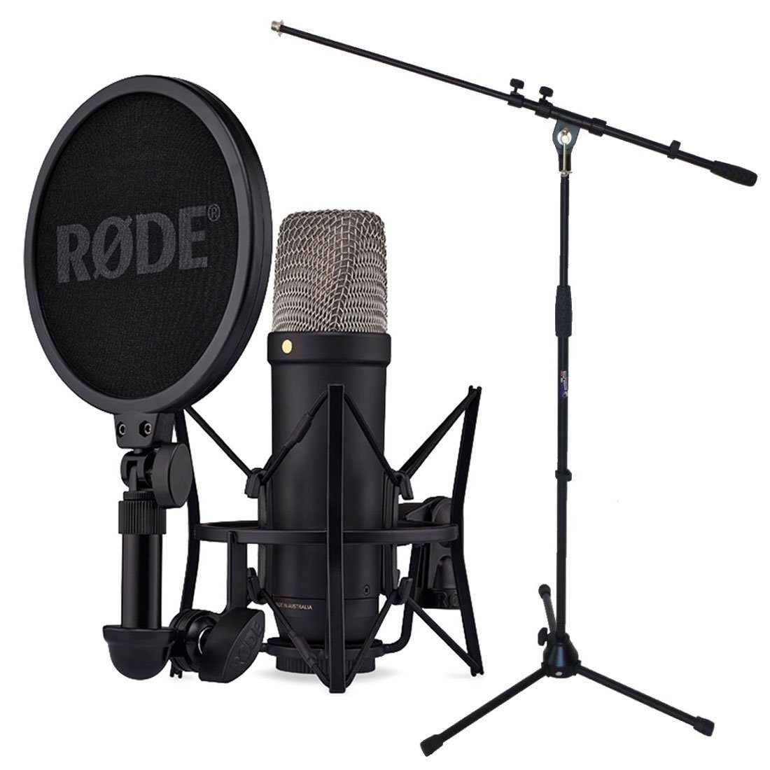 RØDE Mikrofon Rode NT1 5th Generation Mikrofon Schwarz mit Stativ, Vorteils-Set mit Stativ