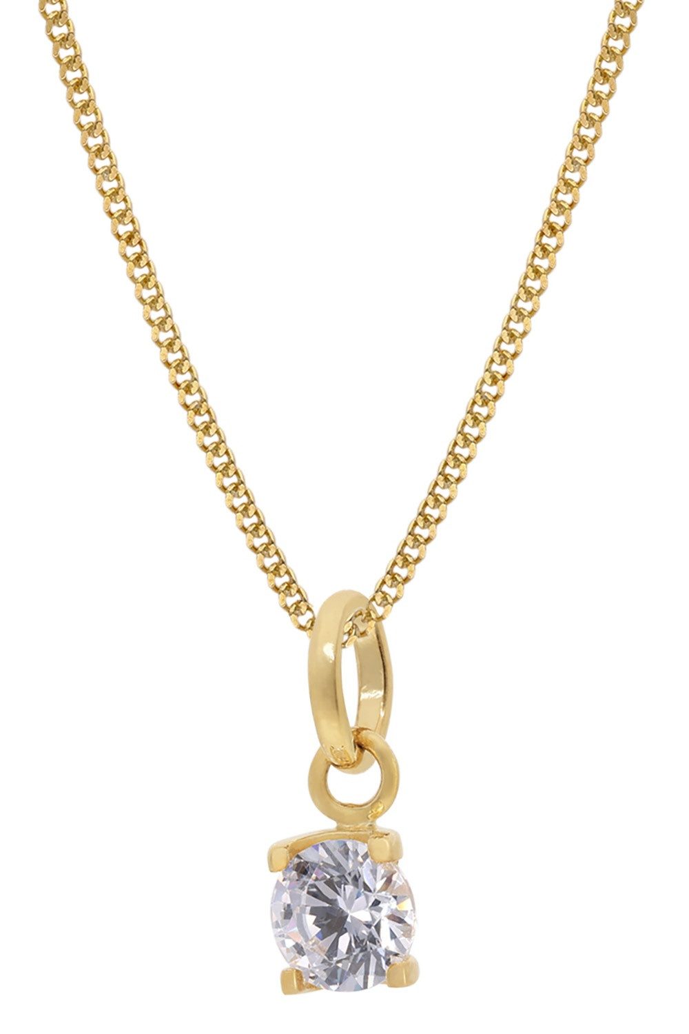 trendor Panzerkette Gold-Anhänger mit Zirkonia Gold 333 an vergoldeter Silberkette