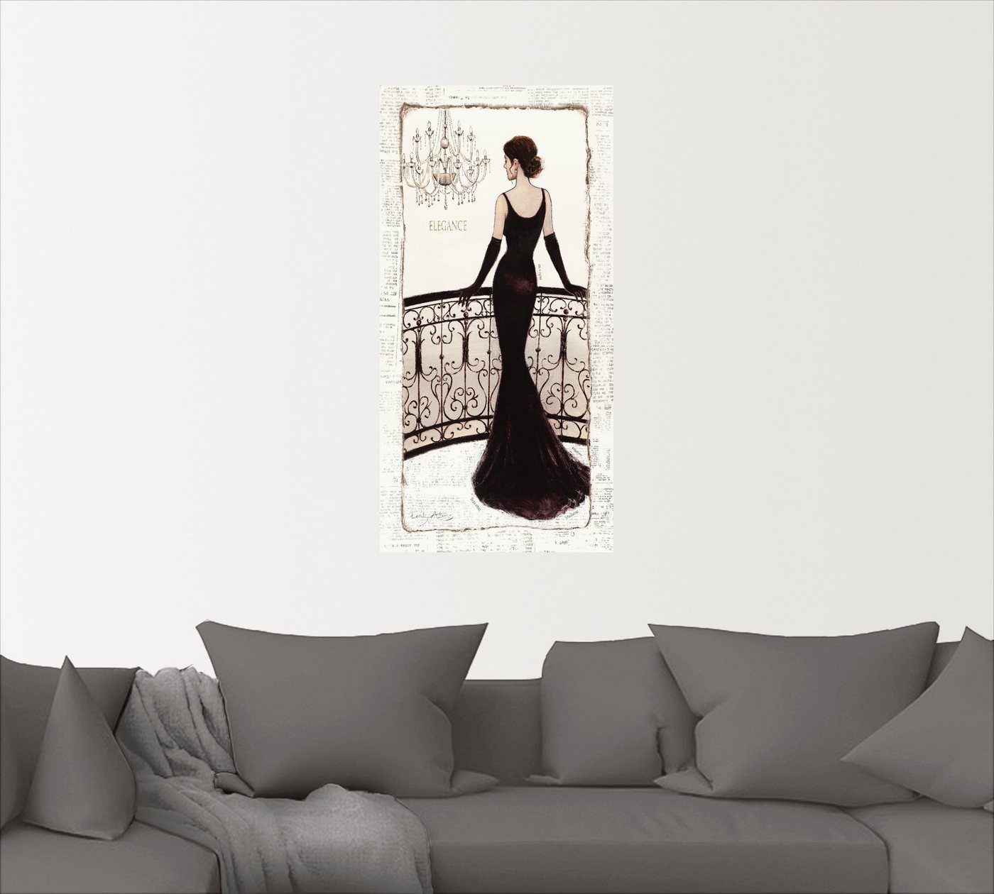 Artland Wandbild »Die schöne in Schwarz«, Frau (1 Stück), in vielen Größen & Produktarten -Leinwandbild, Poster, Wandaufkleber / Wandtattoo auch für Badezimmer geeignet-kaufen