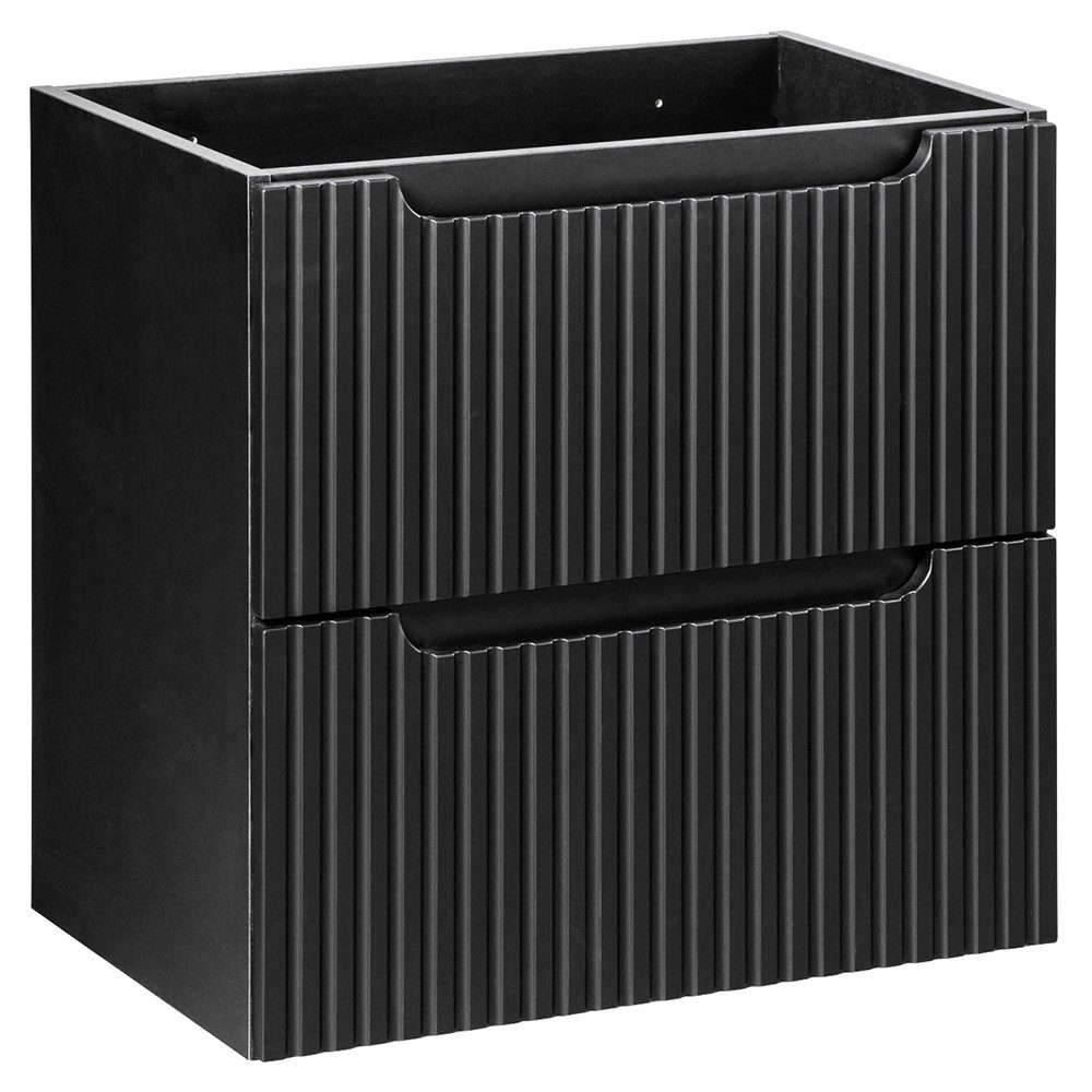 Lomadox Waschbeckenschrank NEWPORT-56-BLACK 60cm Badmöbel 2 Auszüge schwarz günstig online kaufen