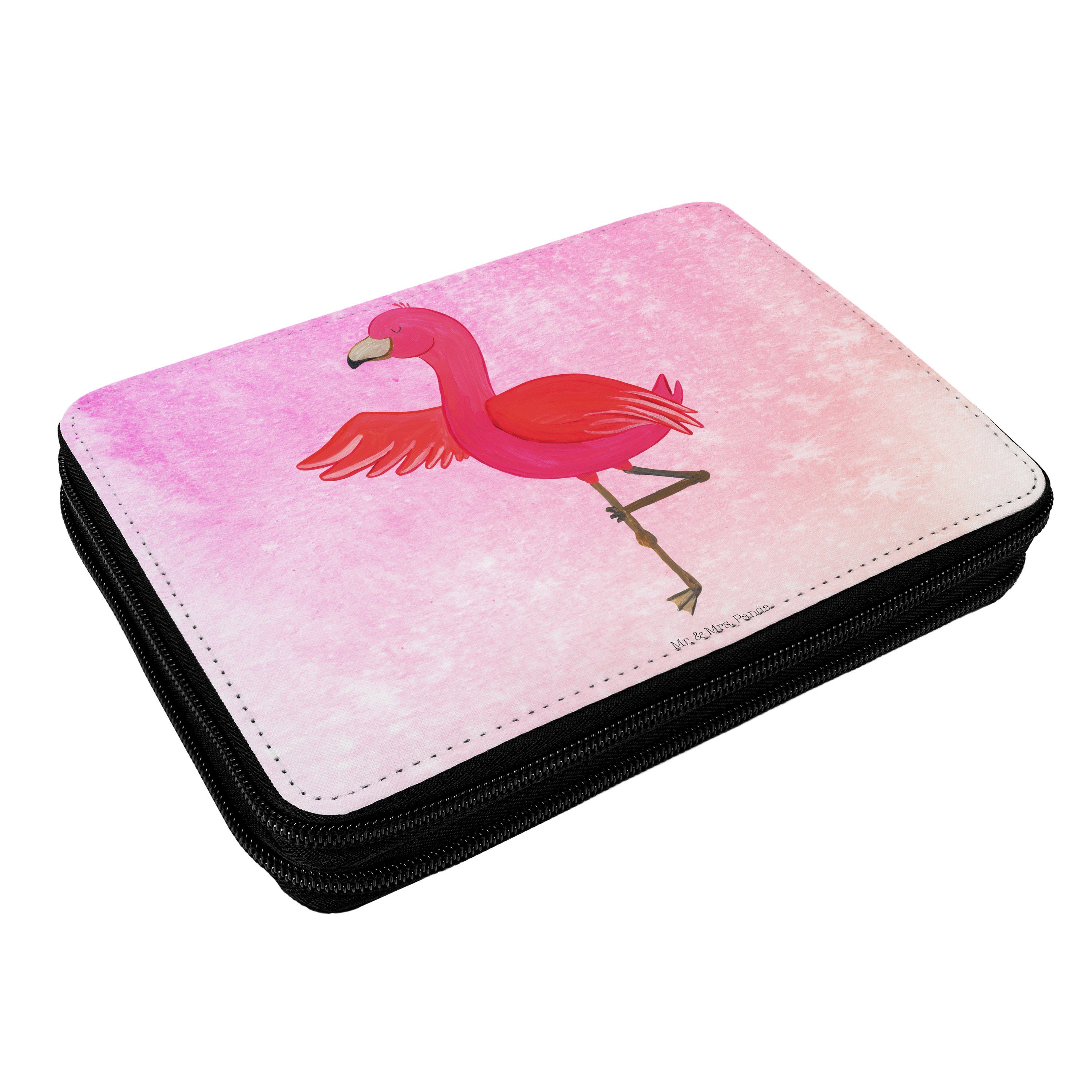 Mr. & - Yoga Flamingo Panda Achtsamkeit, Aquarell Federmäppchen Mrs. (1-tlg) Geschenk, Schülerin, - Pink Vog