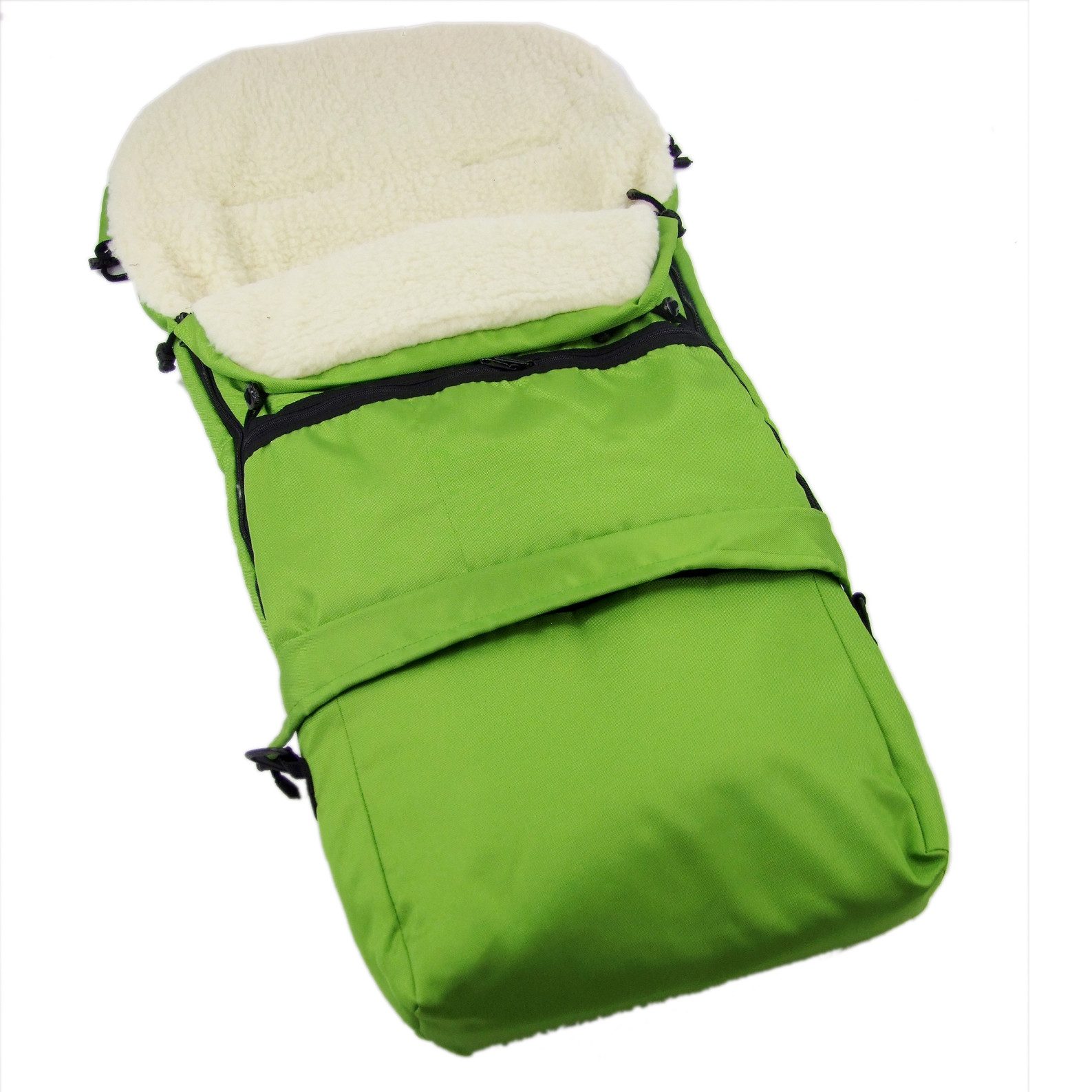 BambiniWelt by Rafael K. Fußsack Winterfußsack Wintersack Kinderwagen Buggy universal Lammwolle 3in1, geeignet für 3 und 5-Punkt-Gurtsysteme