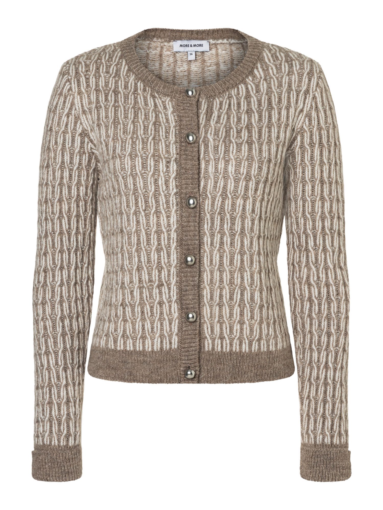 MORE&MORE Strickjacke softe, gemusterte Strickjacke günstig online kaufen