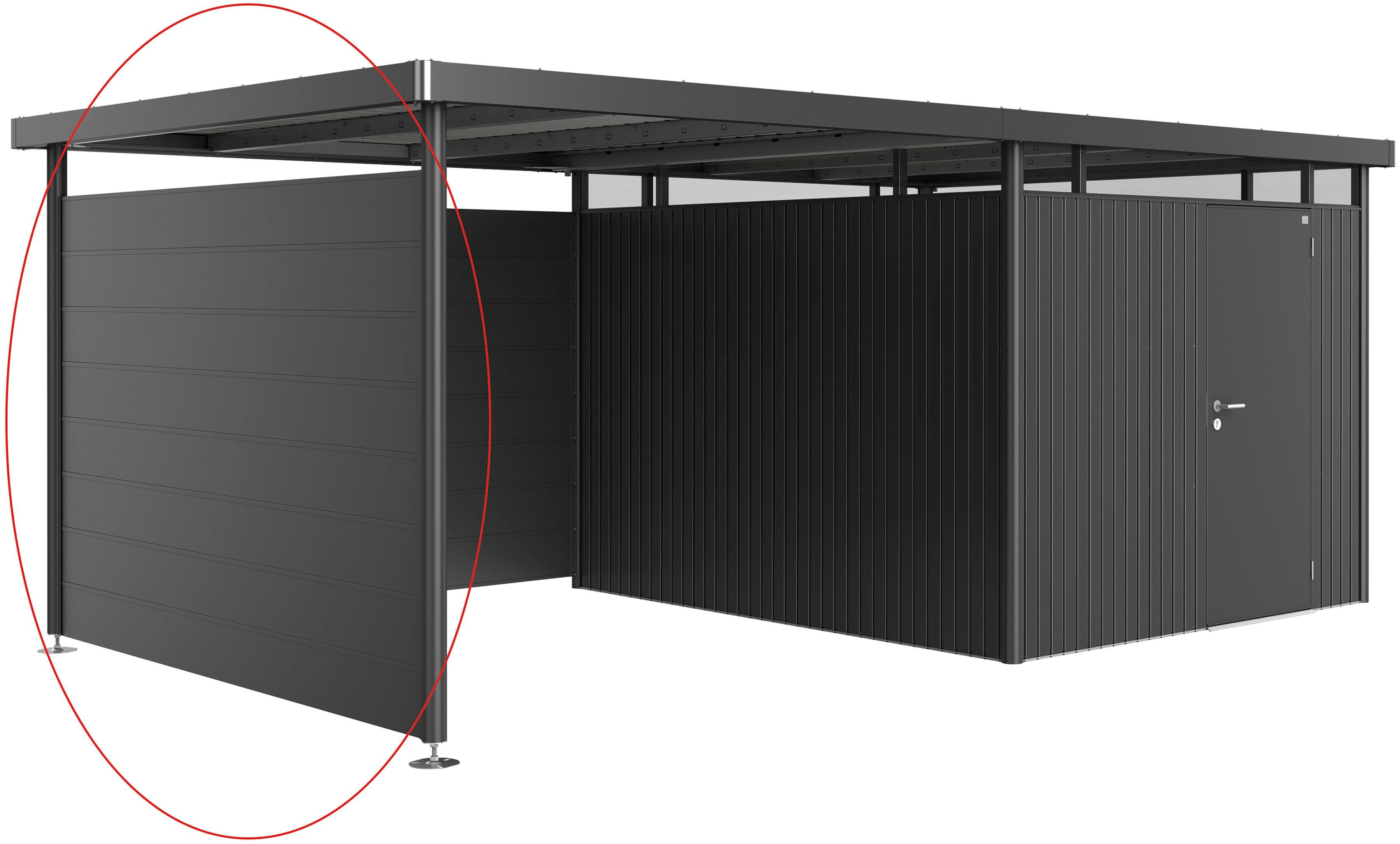 Biohort Gerätehaus-Seitenwand HighLine, BxH:277x181 cm, dunkelgrau-metallic