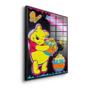 DOTCOMCANVAS® Acrylglasbild Life is Sweet - Acrylglas, Acrylglasbild Life is sweet Pu der Bär Winnie the Pooh Comic Pop Art