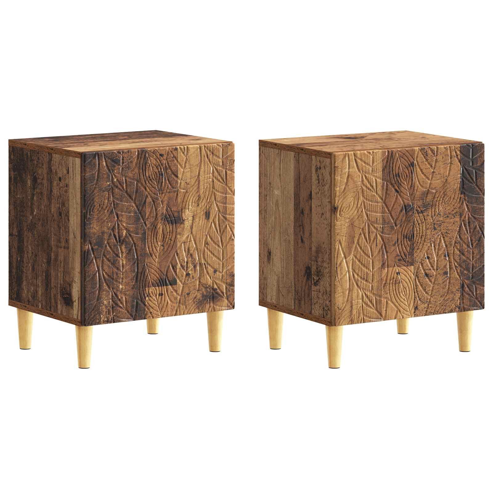 vidaXL Nachttisch Nachttisch 2 pcs Altholz 43 x 34,5 x 50 cm Holzwerkstoff (2-St)