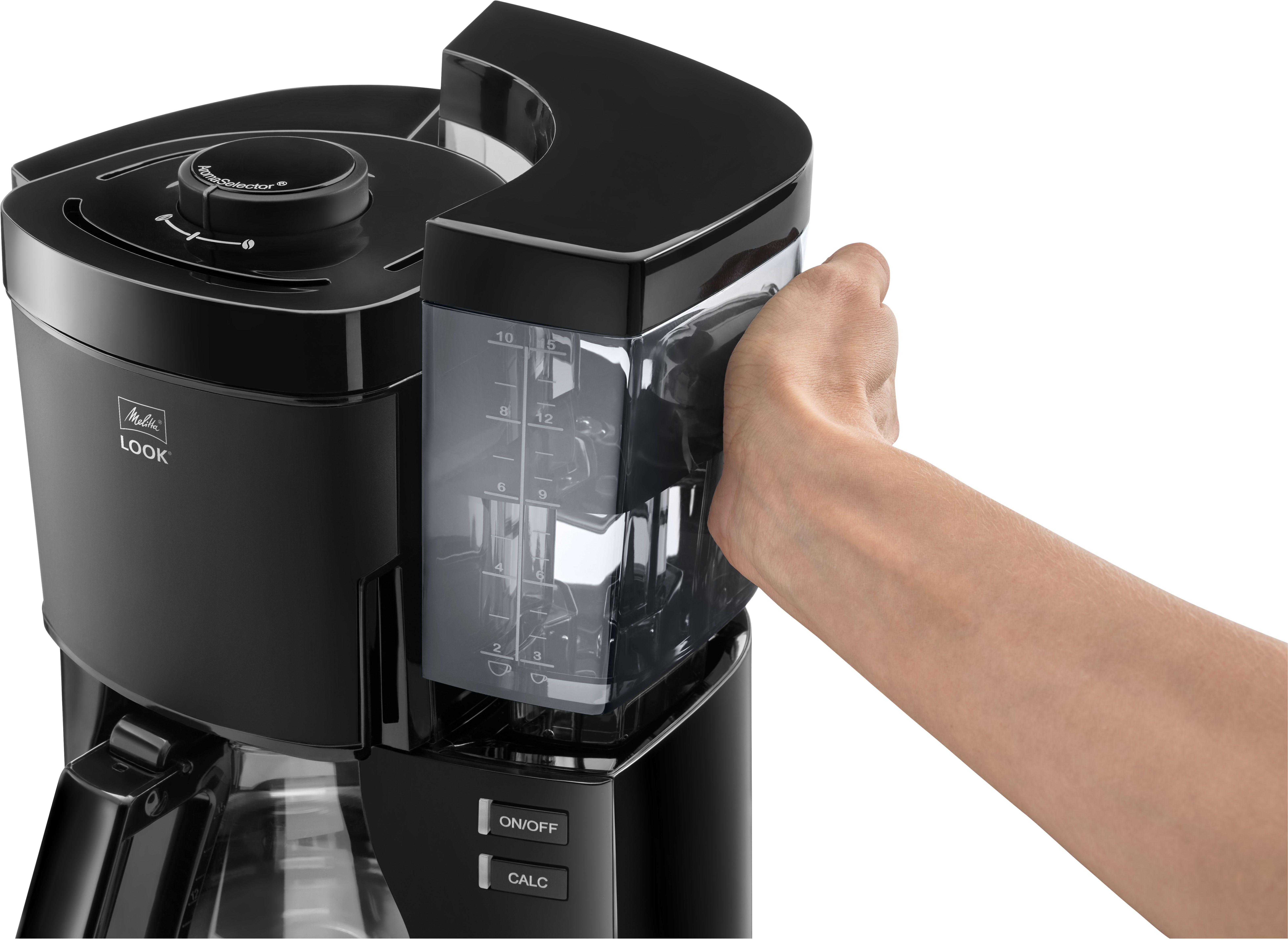 Melitta Filterkaffeemaschine Look® Glas 1025-02 Black Edition, 1,25l Kaffeekanne, Papierfilter 1x4