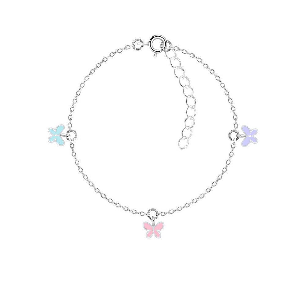 Order & Smile Schmuck Silberarmband Armband Kinder: 925 Silber Armkette mit Schmetterlingen, gestempelt
