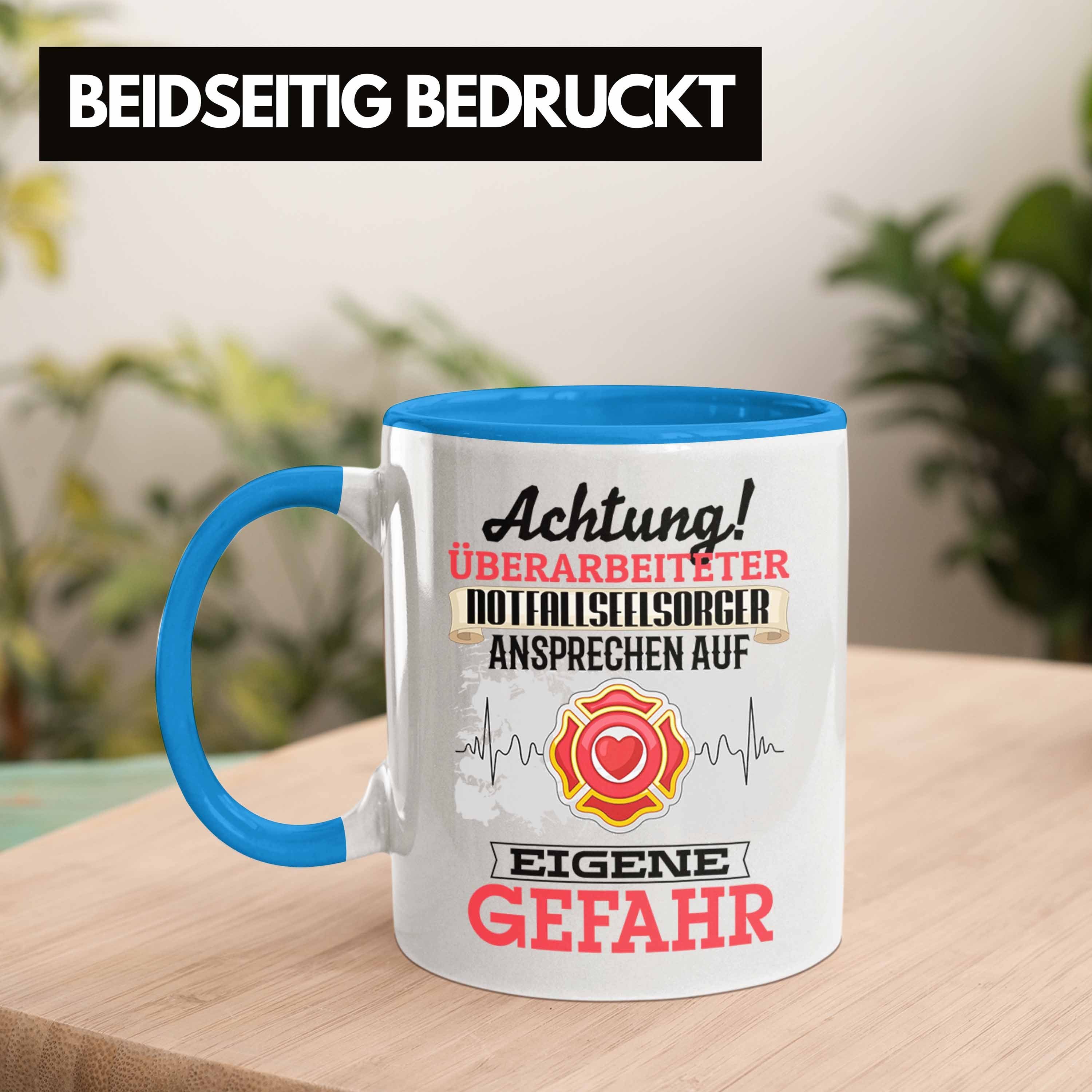 Blau Kaffeebe Tasse Geschenkidee Tasse Notfallseelsorger Lustiger Spruch Trendation Geschenk