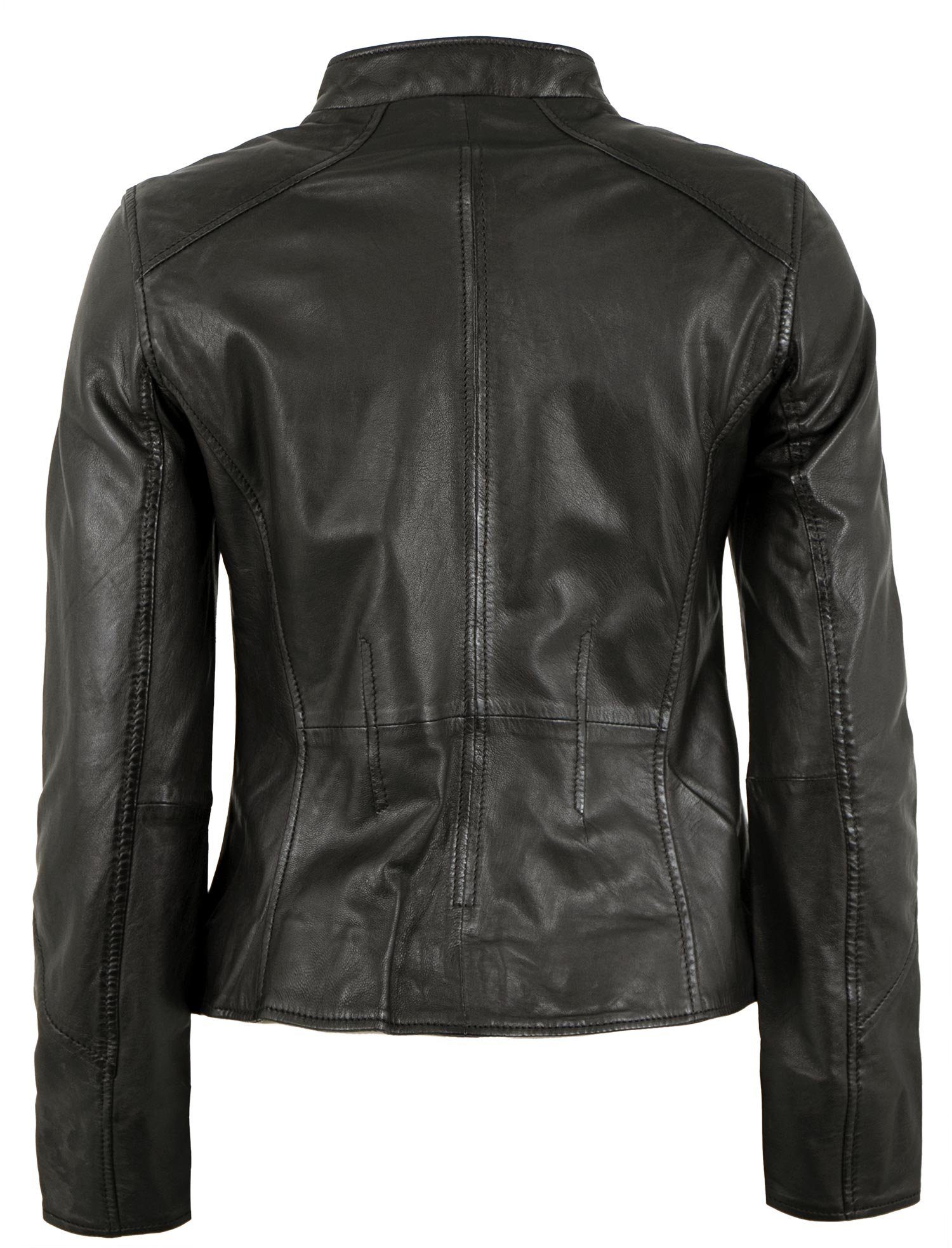 Jilani Lederjacke Fulya Jilani - Damen Lederjacke Lammnappa schwarz