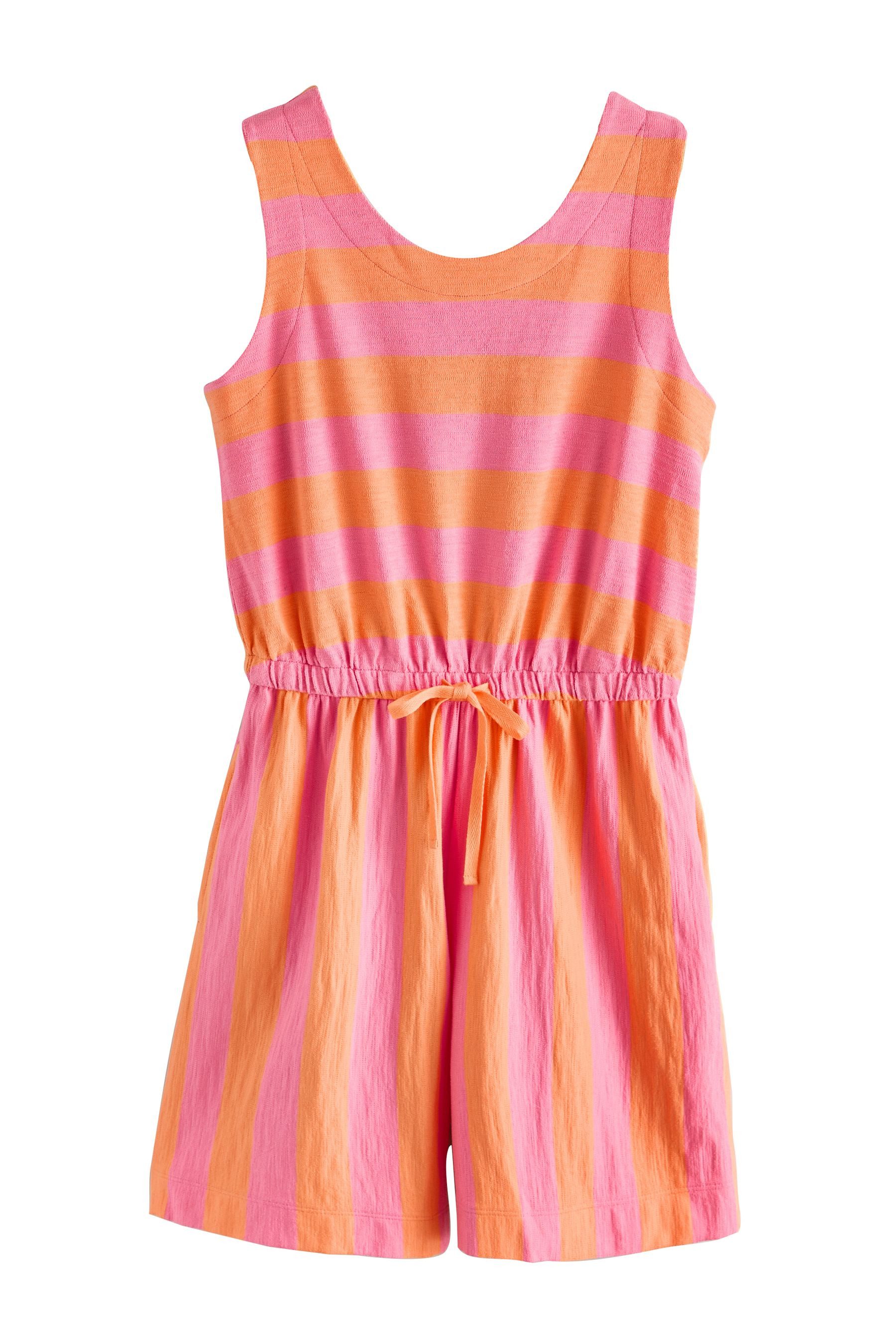Playsuit Ärmelloser Playsuit mit Bindegürtel, Kurzgröße