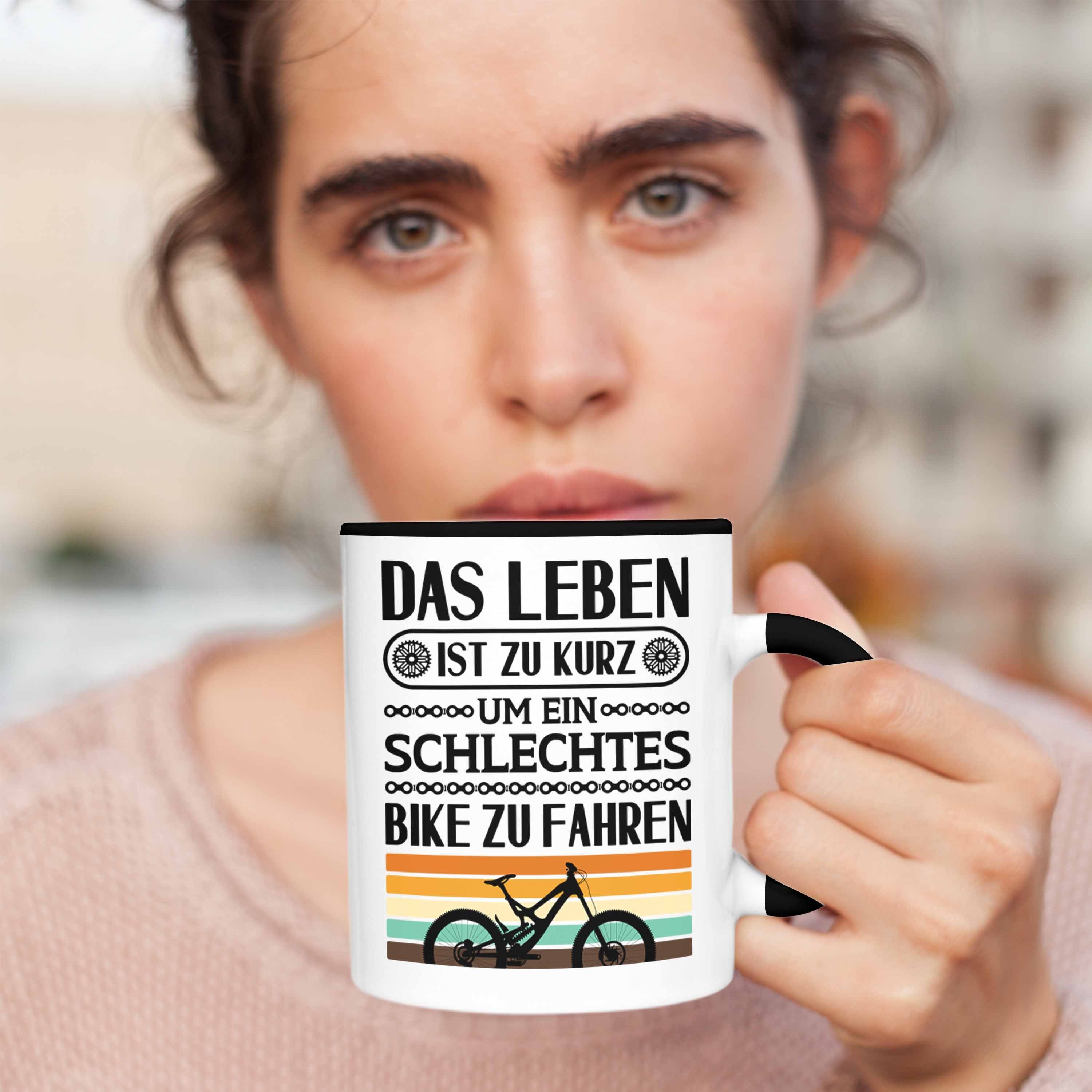 Trendation Tasse Trendation - Geschenkidee Fahrrad Bike Kaffeetasse Radfahrer Geschenk Fahrradfahrer Rennrad Tasse Schwarz