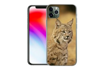 MuchoWow Handyhülle Luchs - Braun - Gras, Handyhülle Apple iPhone 11 Pro Max, Smartphone-Bumper, Print, Handy