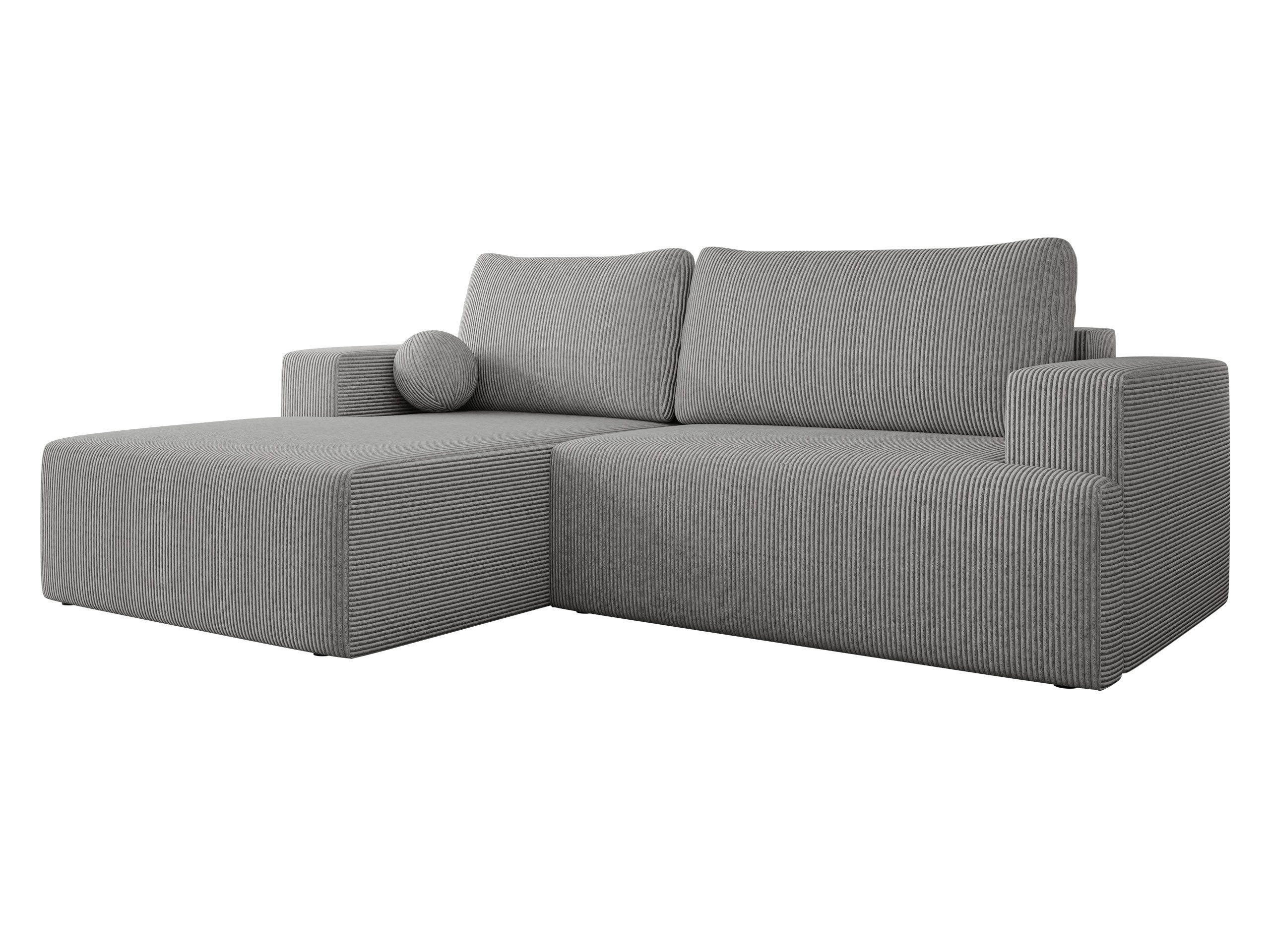 MIRJAN24 Ecksofa Mivo Cord, mit Schlaffunktion und Bettkasten, 266x163x93 cm, Dekokissen, Ausziehmechanismus DL