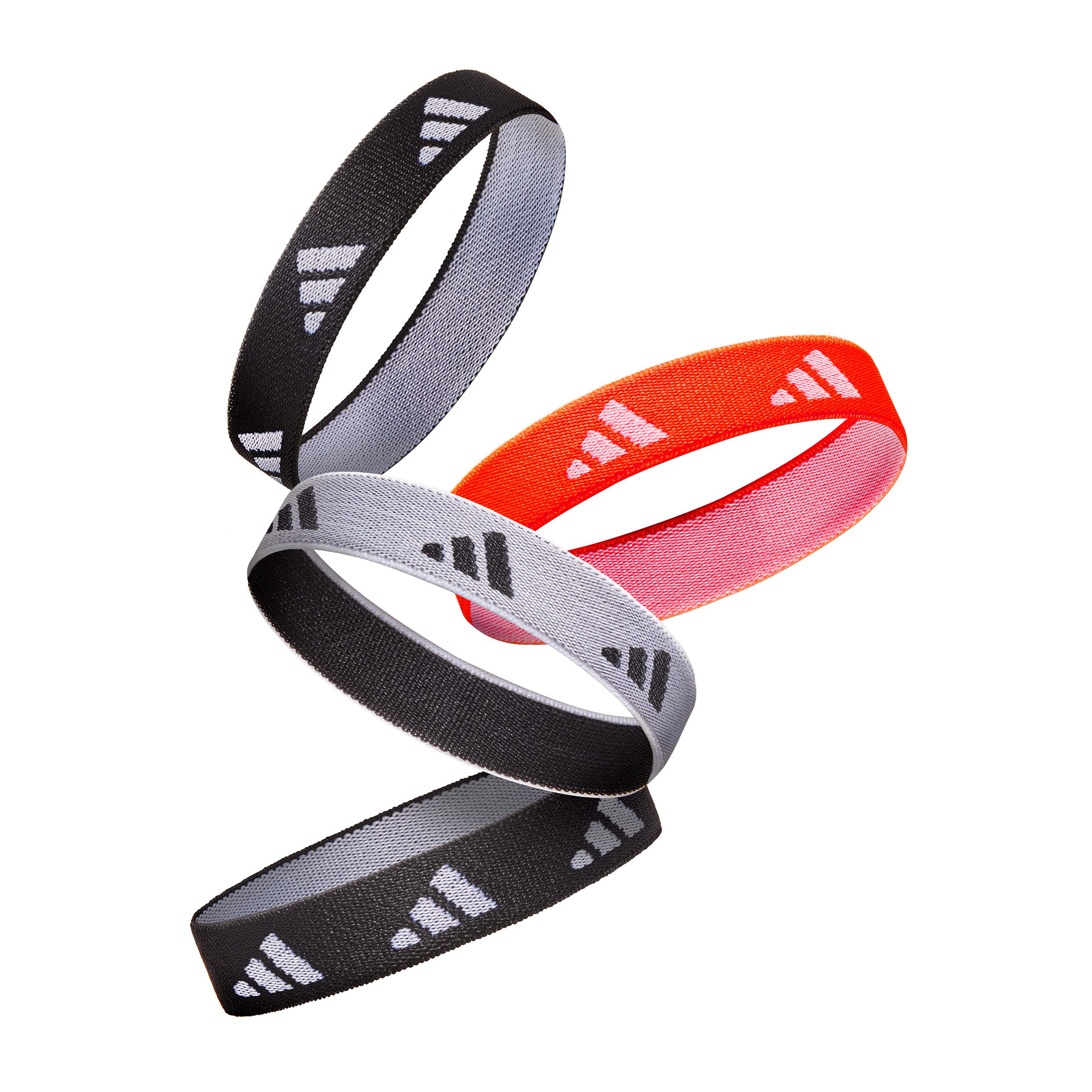 adidas Performance Haargummi Adidas Hair Ties - Black, White, Solar Red, 4-tlg., Leicht & dehnbar für maximalen Komfort