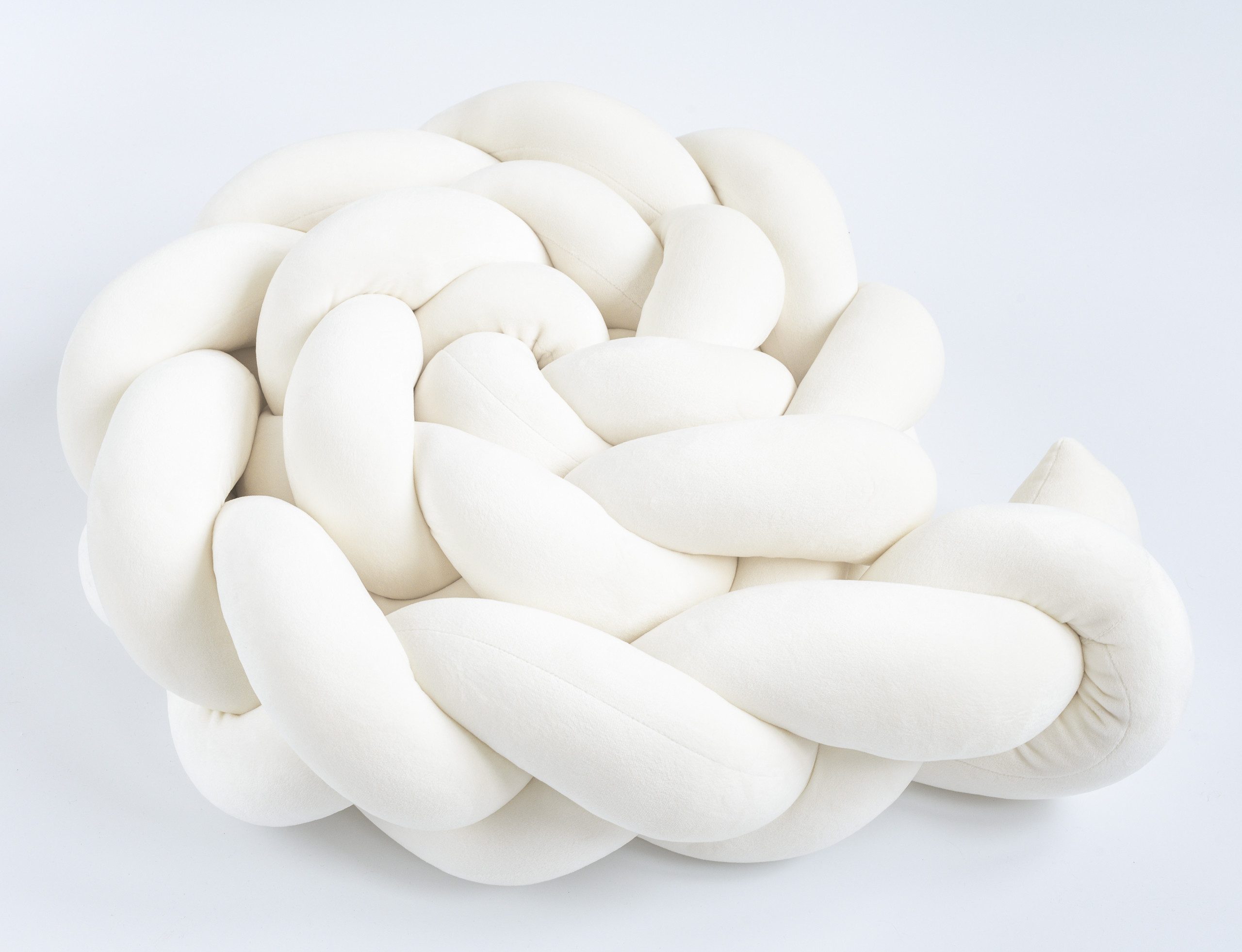 Loolay Nestchenschlange SAMT ECRU Geflochtenes Kissen Zierkissen Dekokissen günstig online kaufen