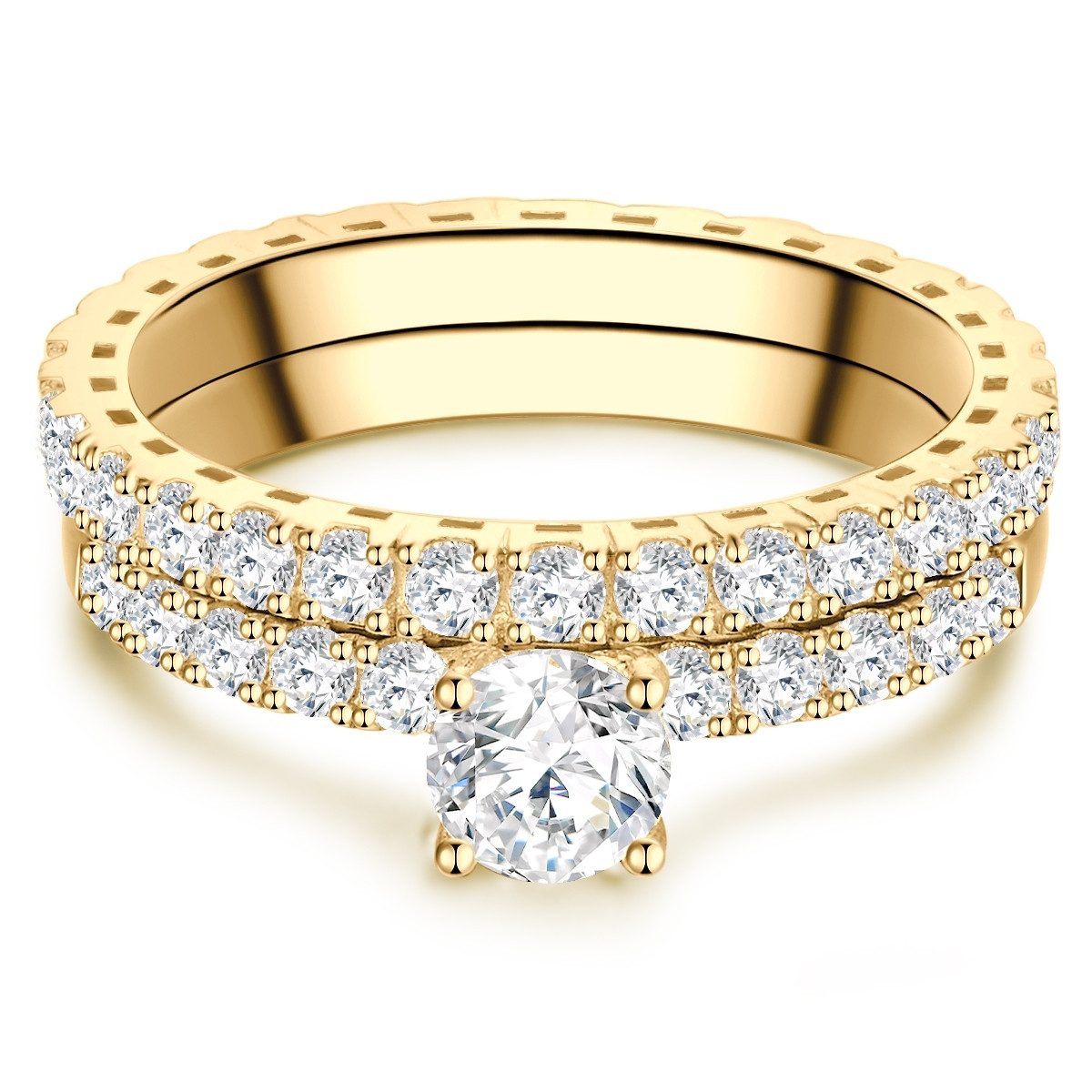 Silberring gelbgold