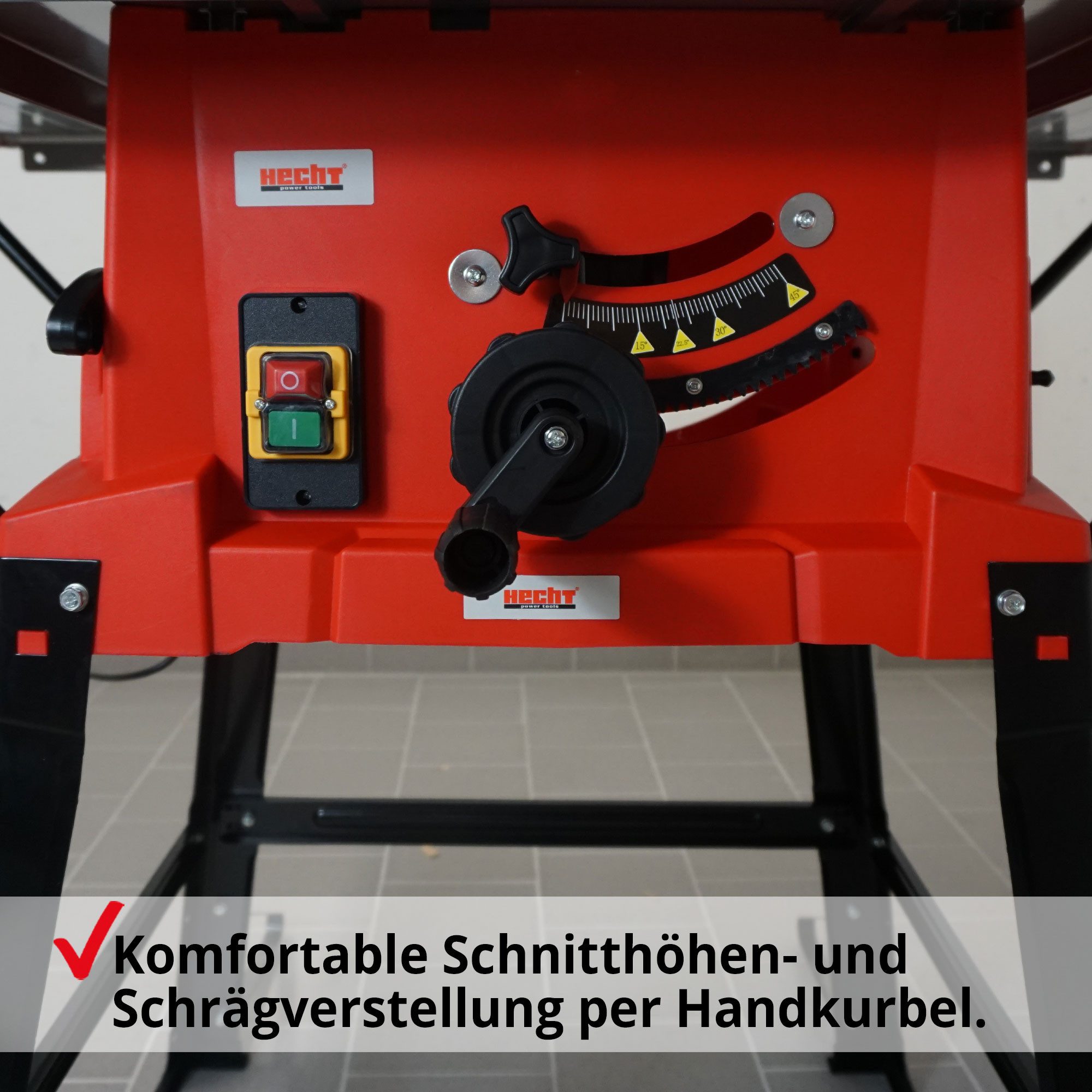 Hecht Tischkreissäge 8254 mit Untergestell, 2000W, 4800 U/min, Parallel- und Winkelanschlag, 2 Sägeblätter