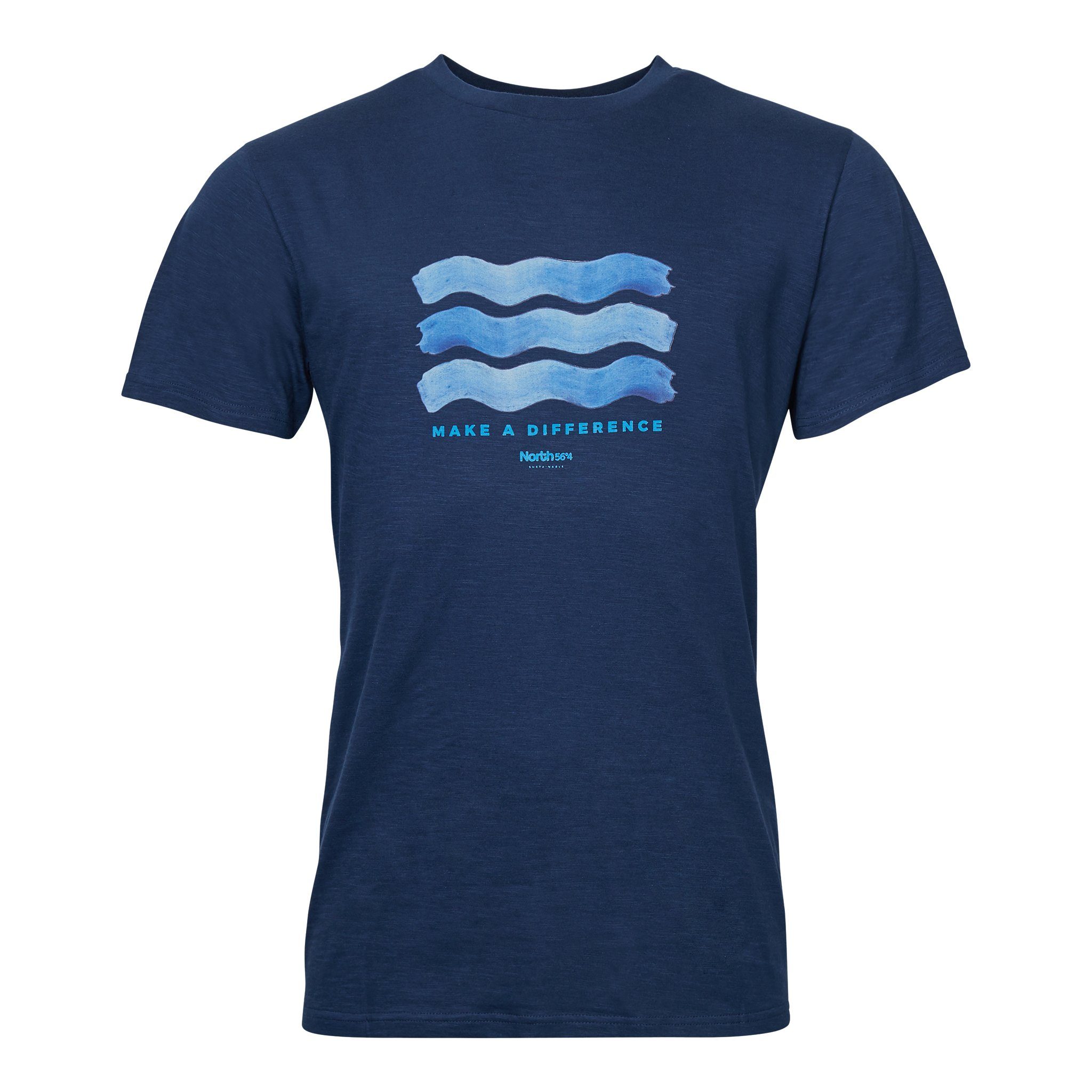 in 4 North T-Shirt " Organic Rundhalsshirt 56 north Cotton " navy 56°4 blue