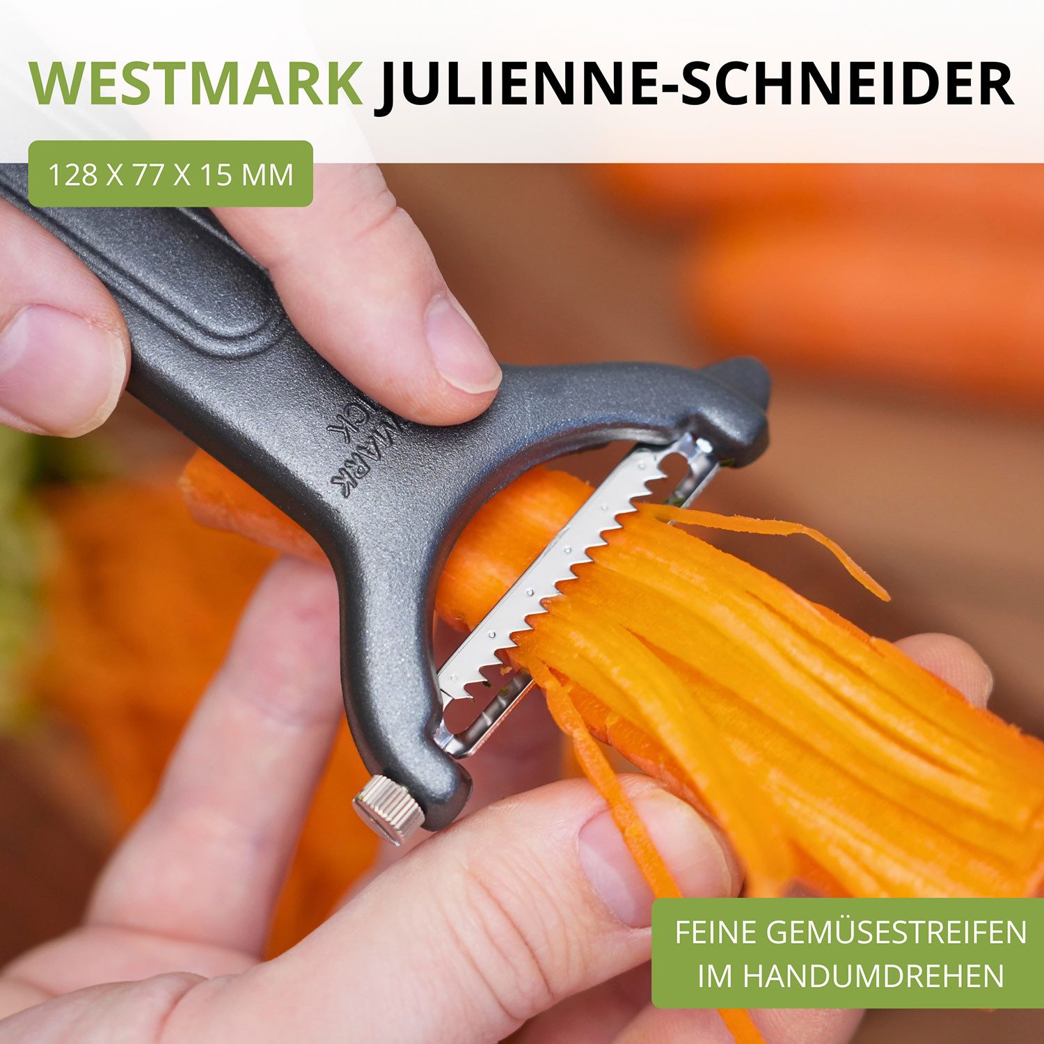WESTMARK Sparschäler »Quick-Spezial« Black Edition, Julienne-Schneider, griffige Haptik, griffige Haptik, made in Germany, special Edition