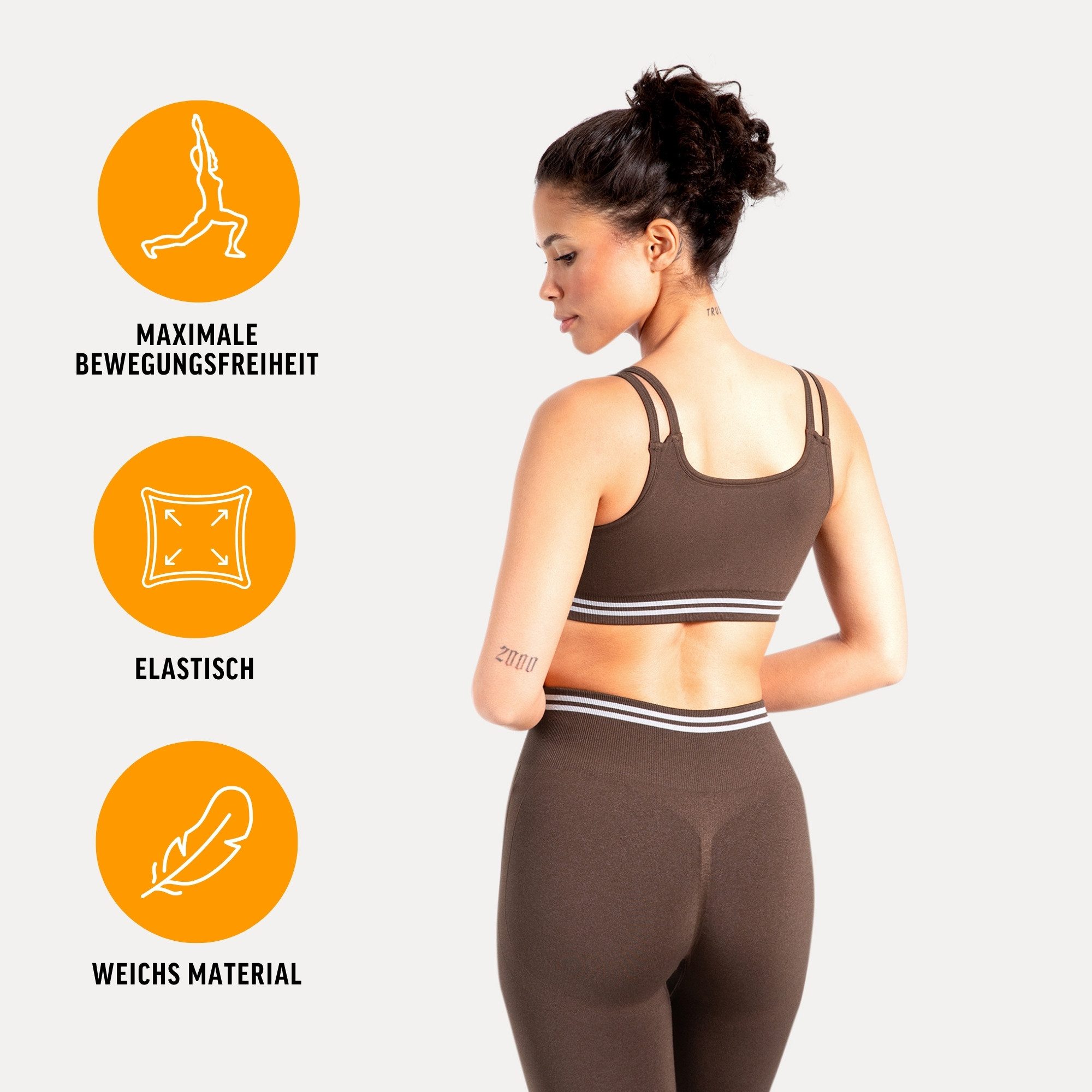 Smilodox Sport-BH Miriel, Top mit doppelten Trägern und elastischem Bund, Fitness Stabiler Halt Elastisch Atmungsaktiv Bustier Sport Training Alltag