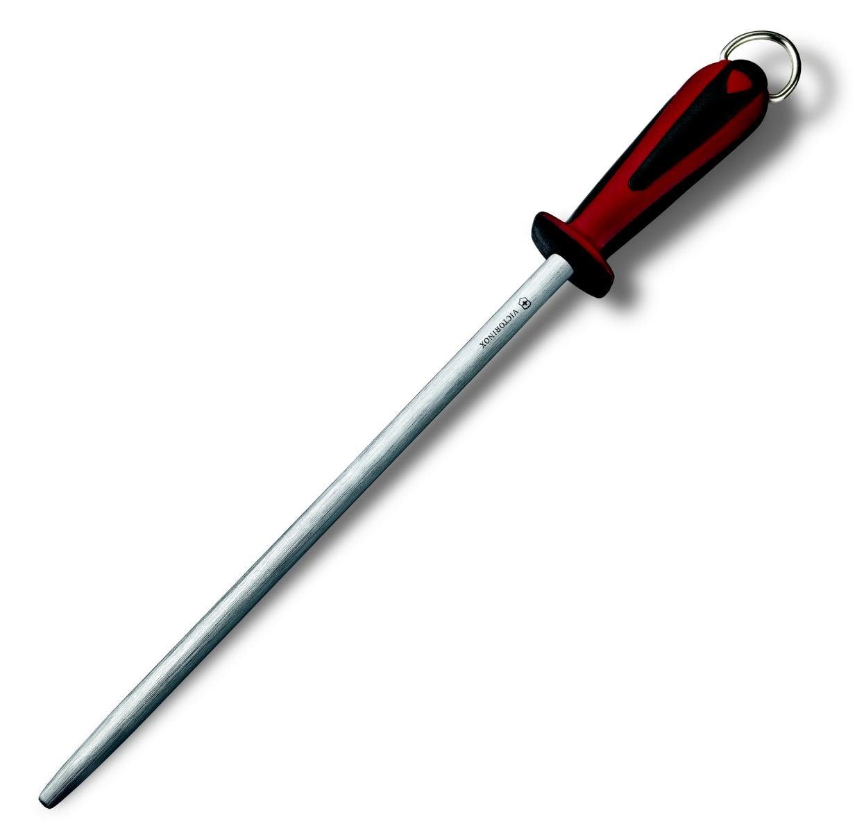 Victorinox Taschenmesser Dual Grip, Abziehstahl, 30cm, Mikrofeinzug, rund, schwarz/rot