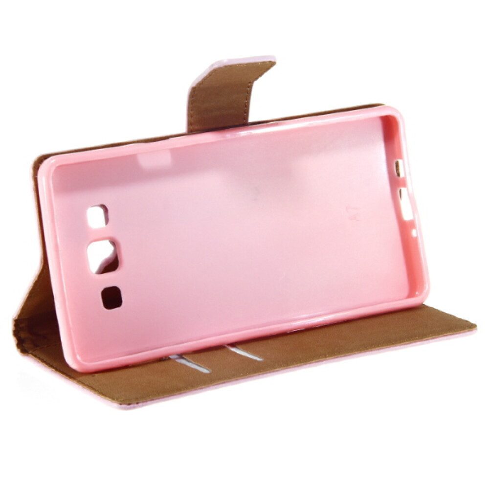 Handytasche Book Case Handyhülle für Galaxy A7 Pink Leder 4250710560882 (Book Cover)