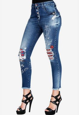 Cipo & Baxx Slim-fit-Jeans mit coolen Pailletten-Details