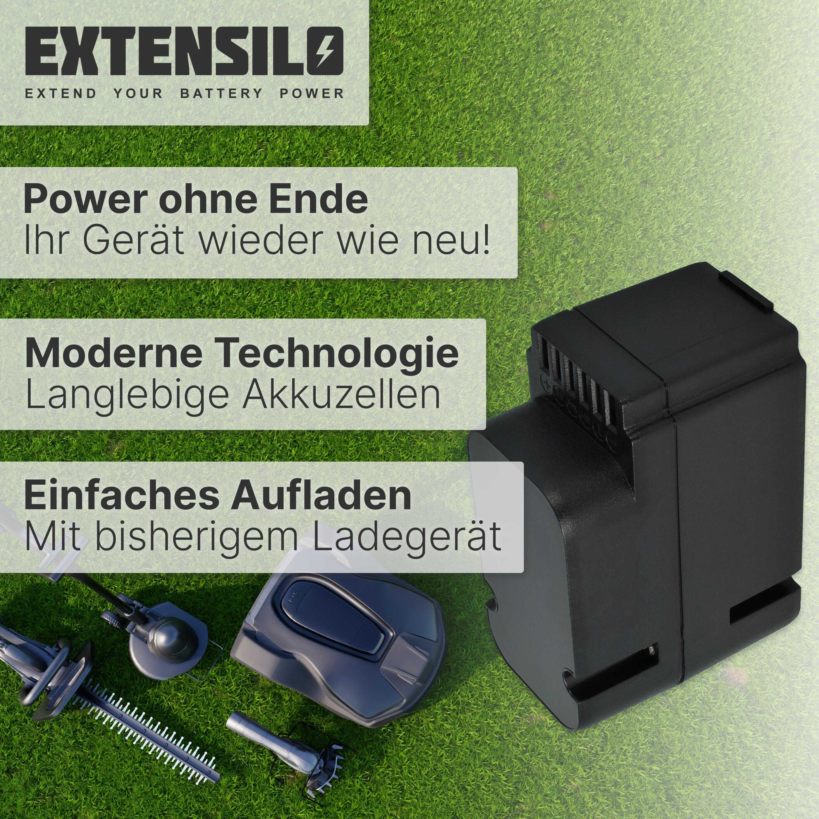 Extensilo Akku Ersatz für Worx WA3226, WA3225, WA3565 für Rasenmäher / Akku Akku Li-Ion 2500 mAh (28 V, 1 St), Leistungsfähiger Austausch-Akku für Rasenmäher, Wiederaufladbar