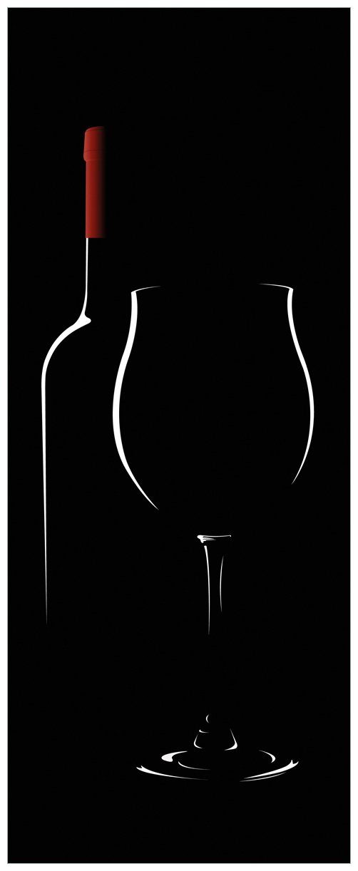 Wallario Glasbild, Rotwein bei Nacht, in verschiedenen Ausführungen günstig online kaufen