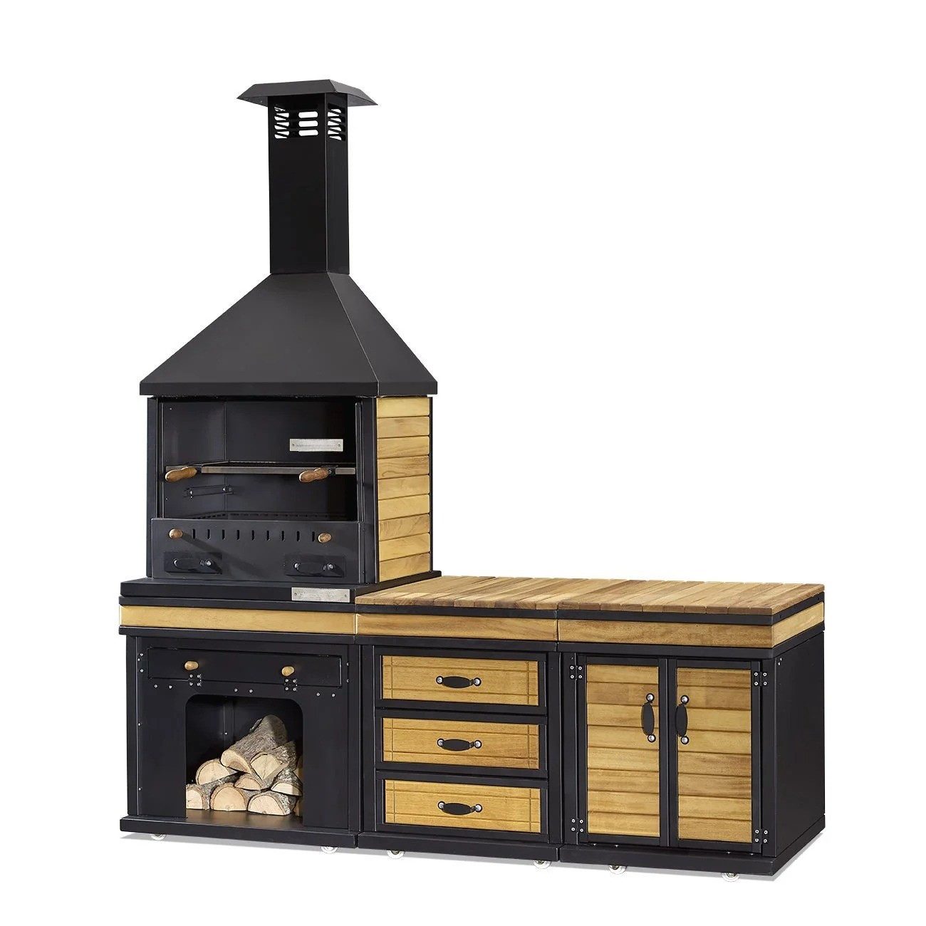 JVmoebel Outdoor-Küche Robuste Außenküche mit Grill und großzügigen Arbeitsflächen, Made in Europe