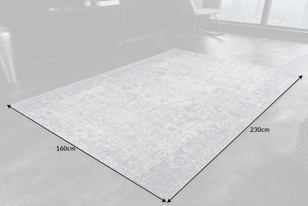 Teppich OLD rechteckig, Vintage · · riess-ambiente, mm, 230x160cm Wohnzimmer MARRAKESCH 5 Höhe: Baumwolle Orientalisch blau, ·