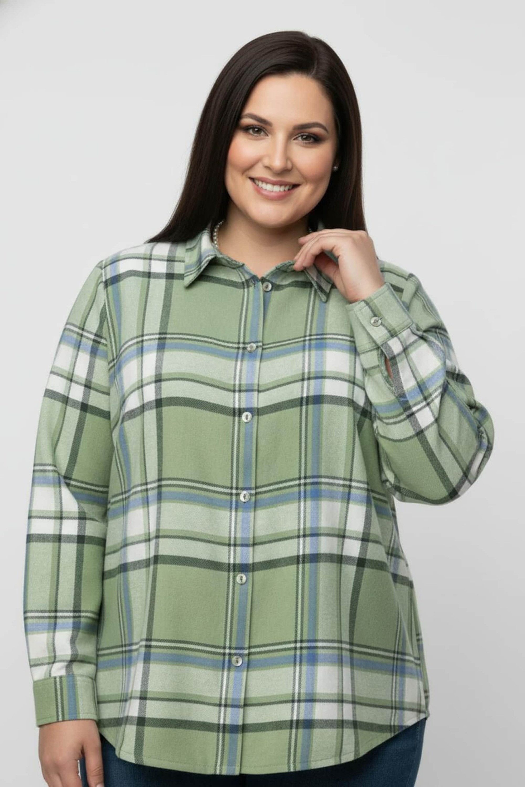 Witt Klassische Bluse Karo-Bluse Langarm