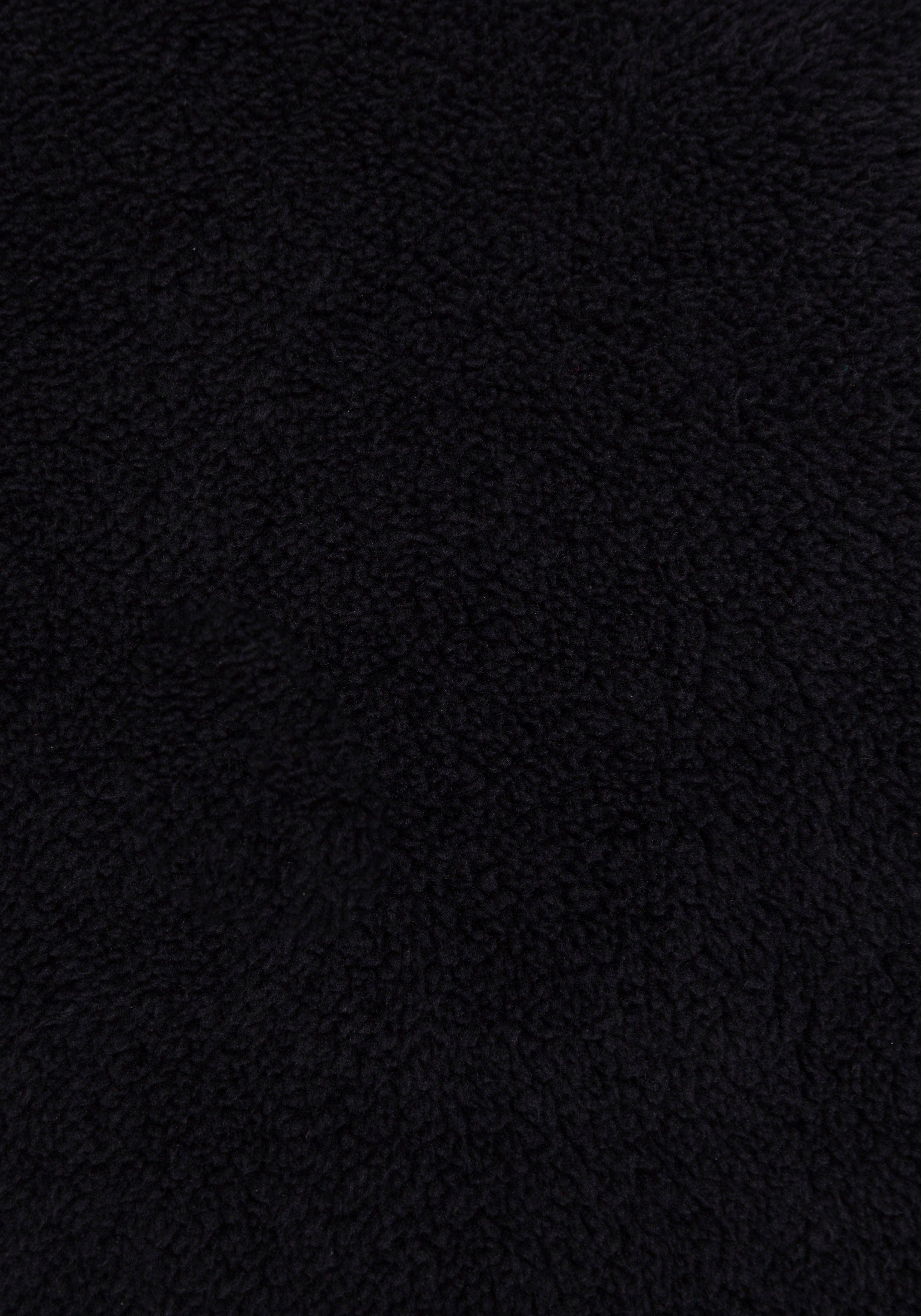 KangaROOS Kapuzenplüschjacke aus kuscheligem Teddyfell schwarz