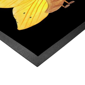 Fußmatte 50 x 75 cm Raupe Schmetterling - Schwarz - Geschenk, Matte, Fußabtret, Mr. & Mrs. Panda, Höhe: 0.3 mm, Zauberhafte Motive