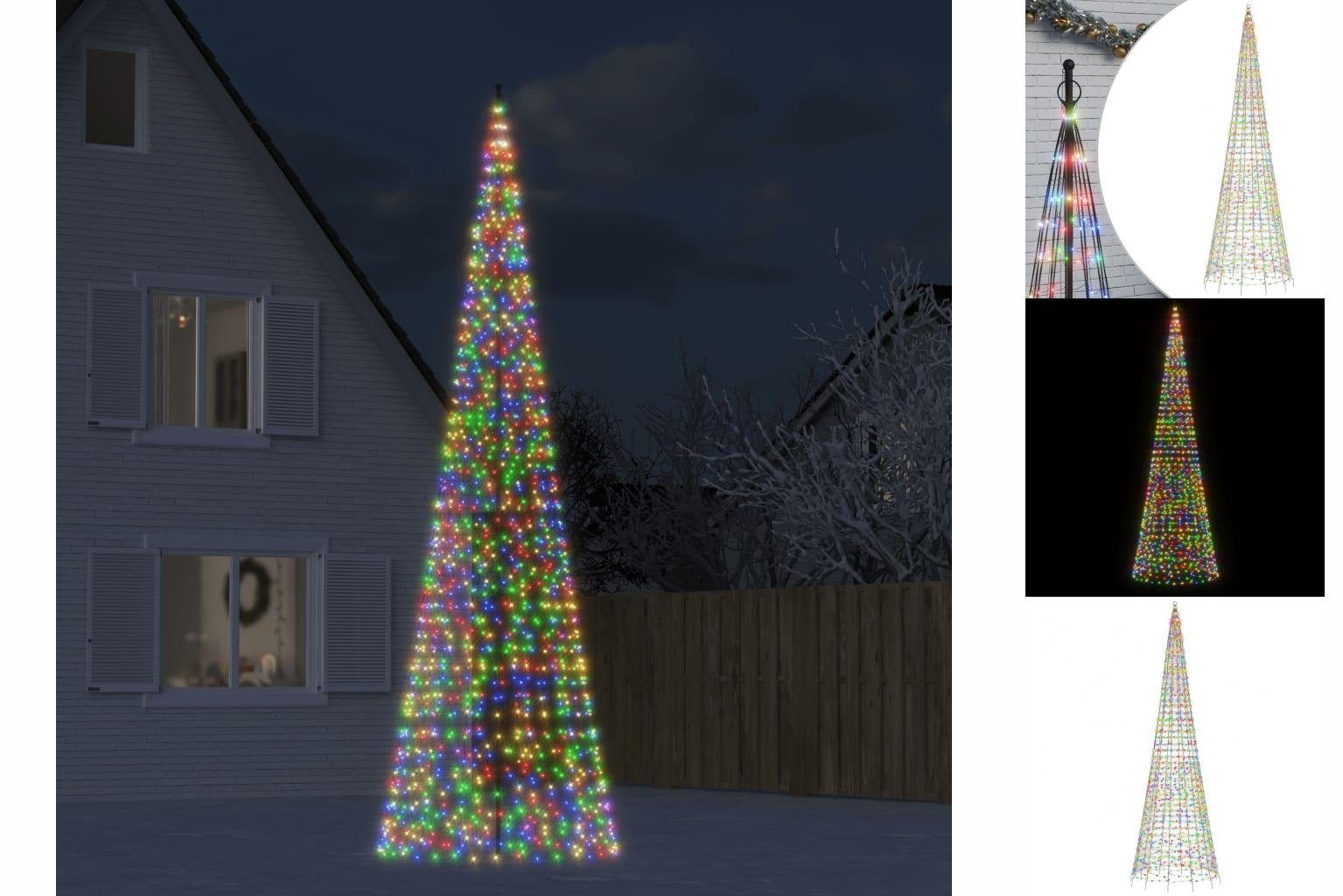 vidaXL Lichterkette LEDWeihnachtsbaum für Fahnenmast 1534 LEDs