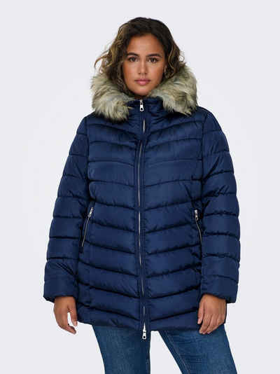 ONLY CARMAKOMA Steppjacke CARNEWELLAN QUILTED HOOD FUR COAT OTW