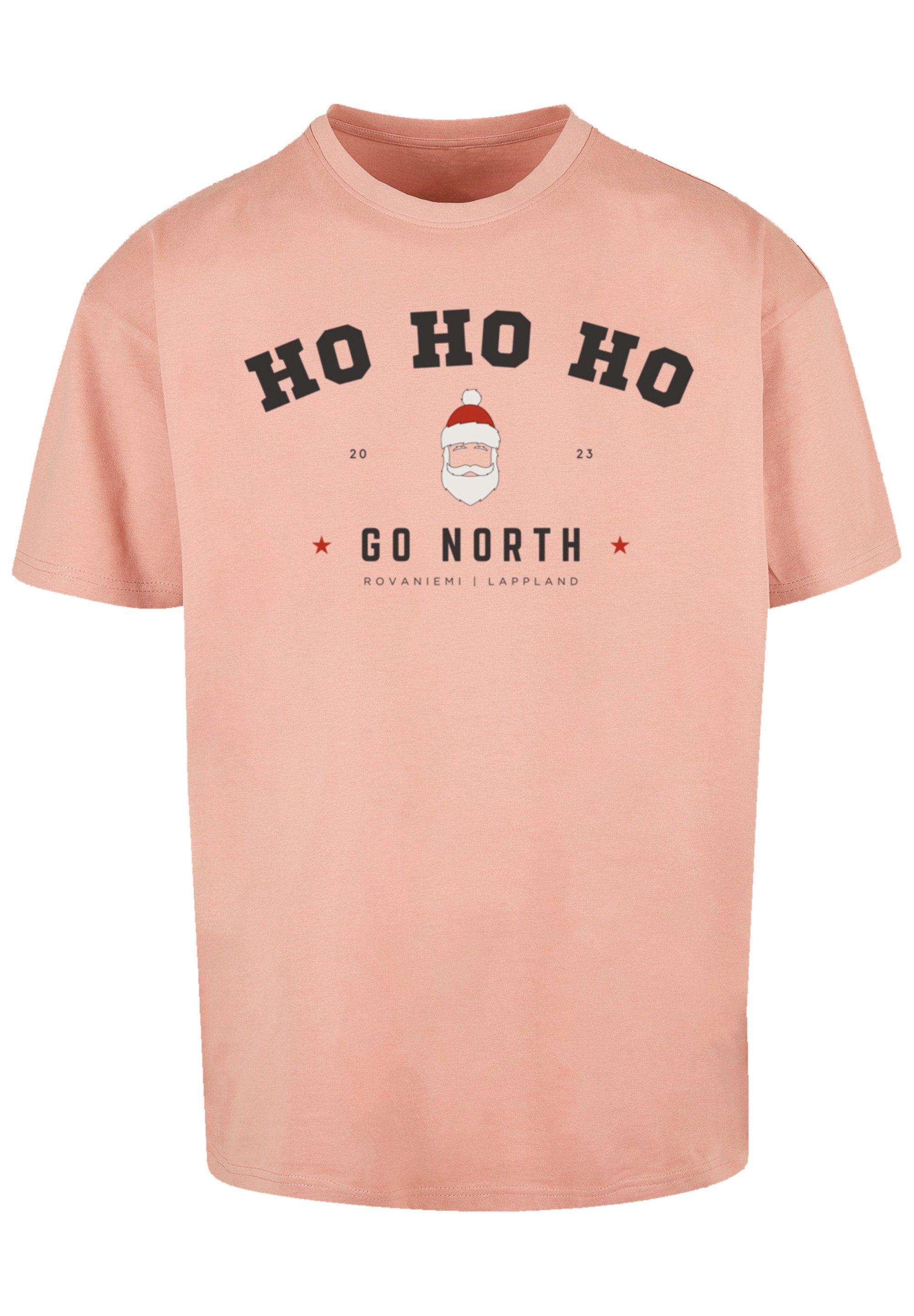 F4NT4STIC T-Shirt Ho Ho Claus Logo Geschenk, Ho Santa Weihnachten, Weihnachten amber