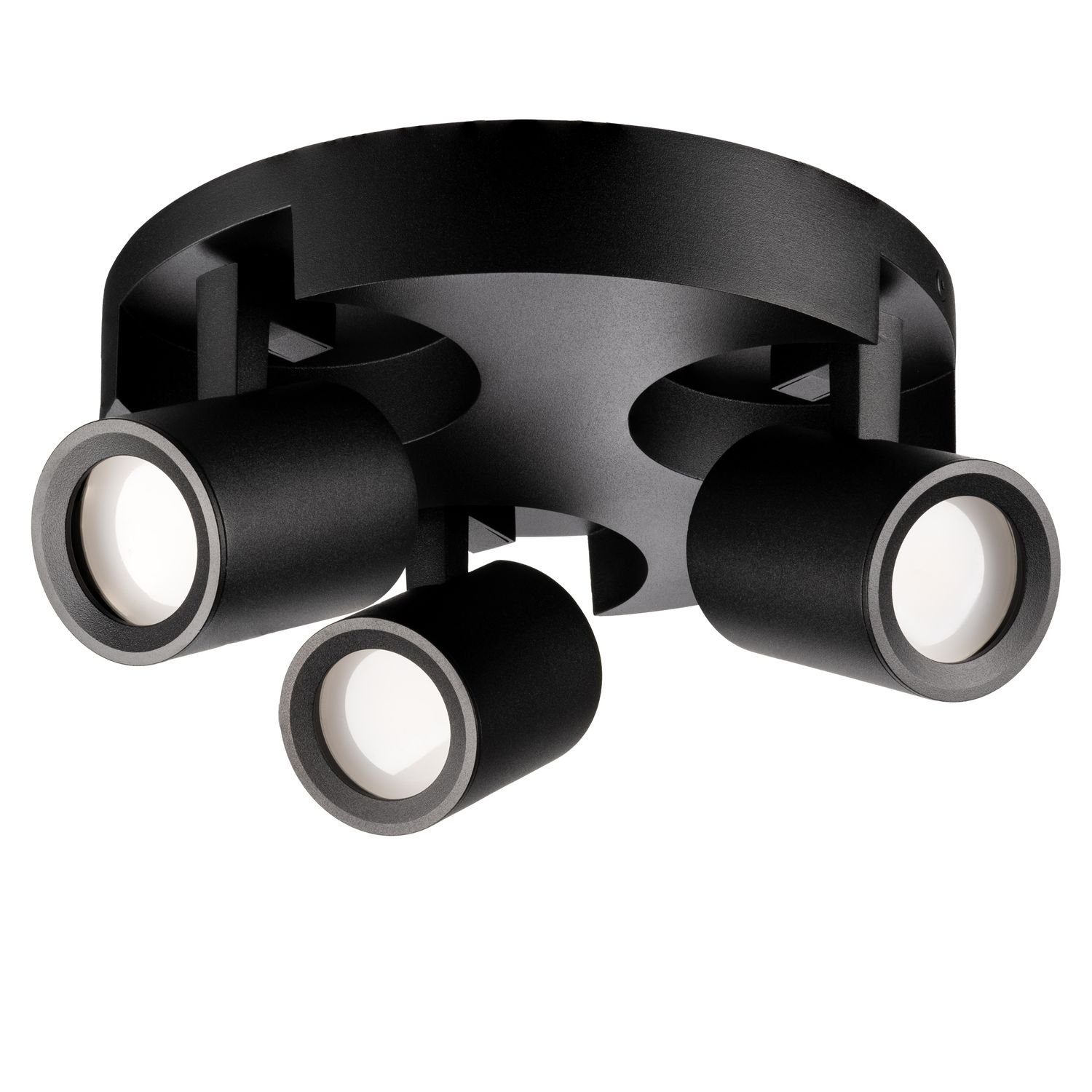 LEDANDO LED Deckenspots 3er Deckenstrahler Nirual - rund - schwarz - für LED GU10 Leuchtermitt