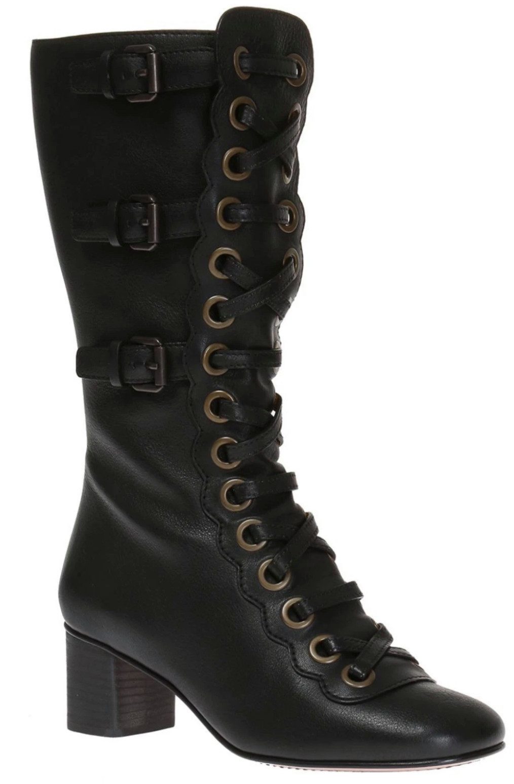 Chloé Orson Ботинки Schnürstiefel Schnallenstiefel Lace-Up Buckle Сапоги Reißverschlussstiefel Innenreißverschluss, Frontschnürung, seitliche Schnallen