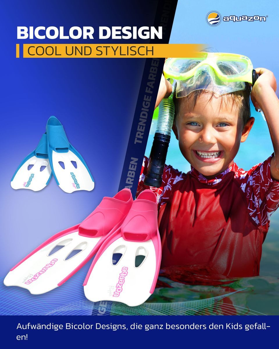 AQUAZON Flosse FLIPPER Robuste Schnorchel- Schwimmflossen für Kinder, Damen
