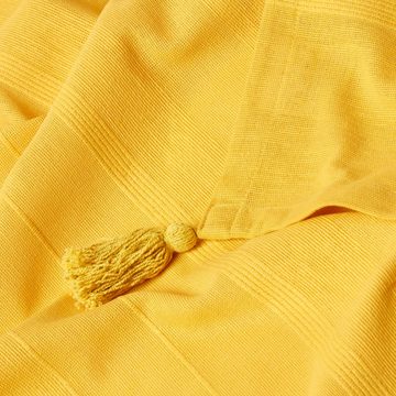 Plaid Tagesdecke Rajput, 100% Baumwolle, gelb, 255 x 360 cm, Homescapes