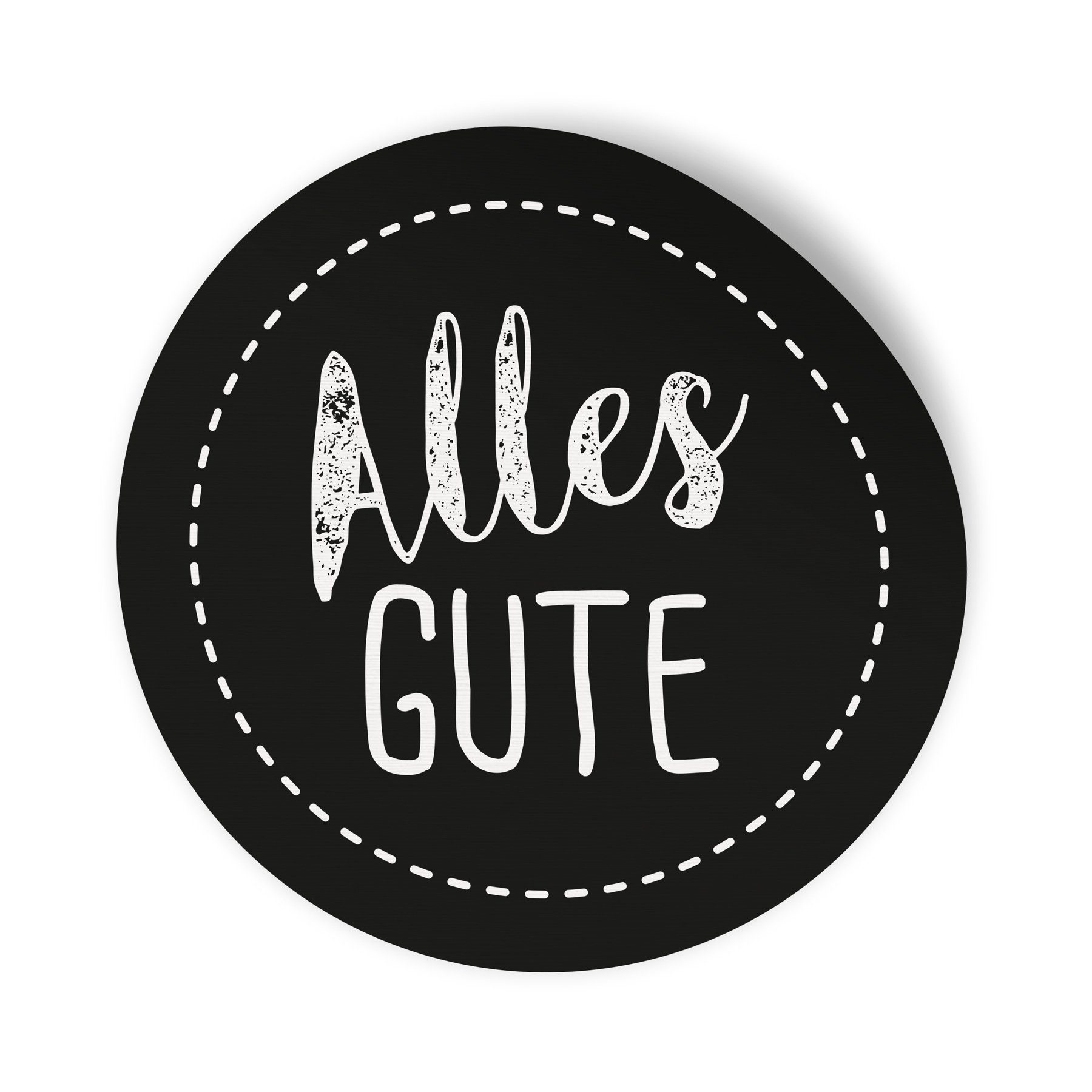 itenga Aufkleber 24x Sticker Aufkleber Alles Gute Schwarz / Weiß, Durchmesser 2,5 cm (M