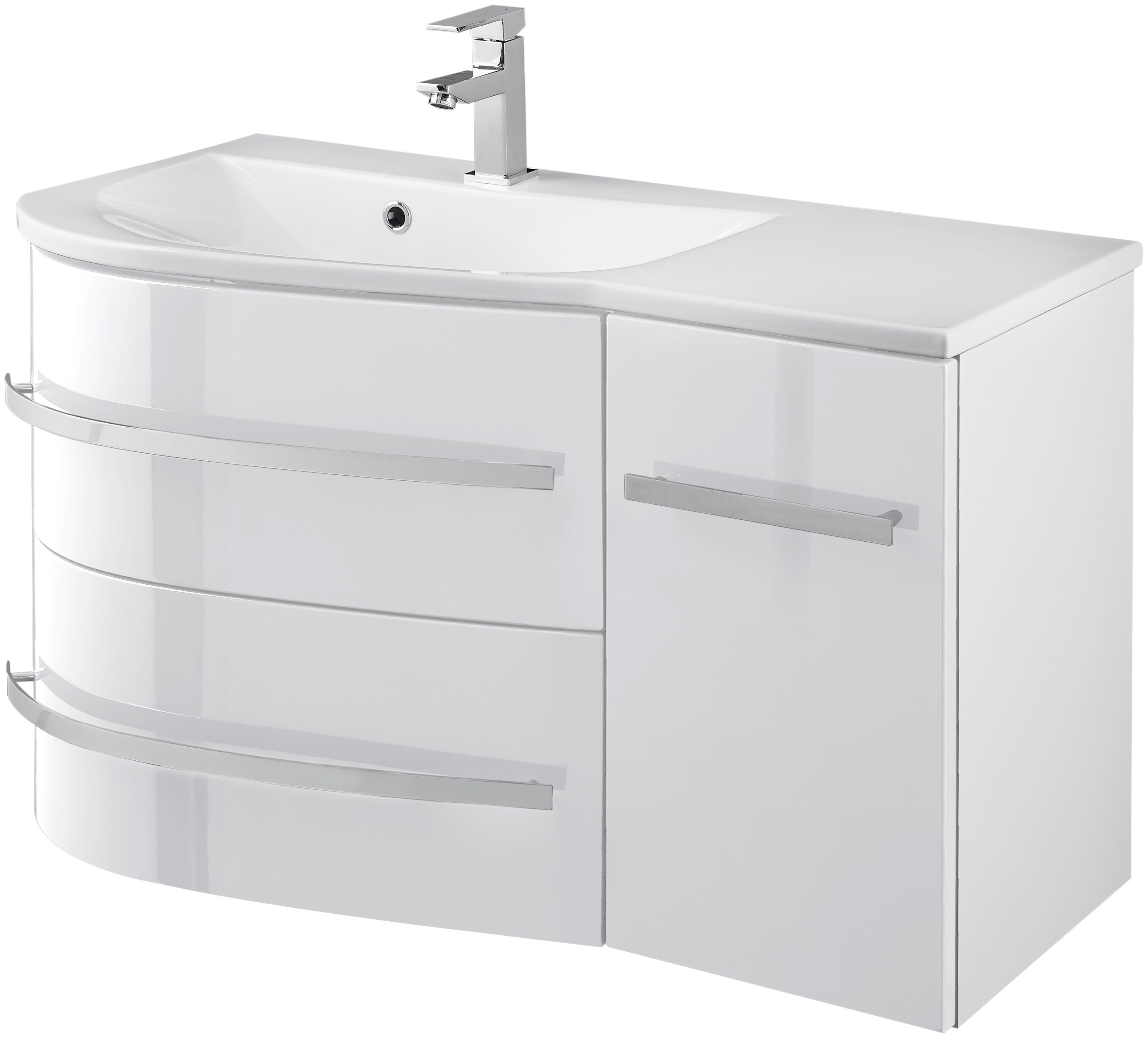 WELLTIME Waschtisch »OSLO«, Breite 90cm 2tlg. , geschwungene Form