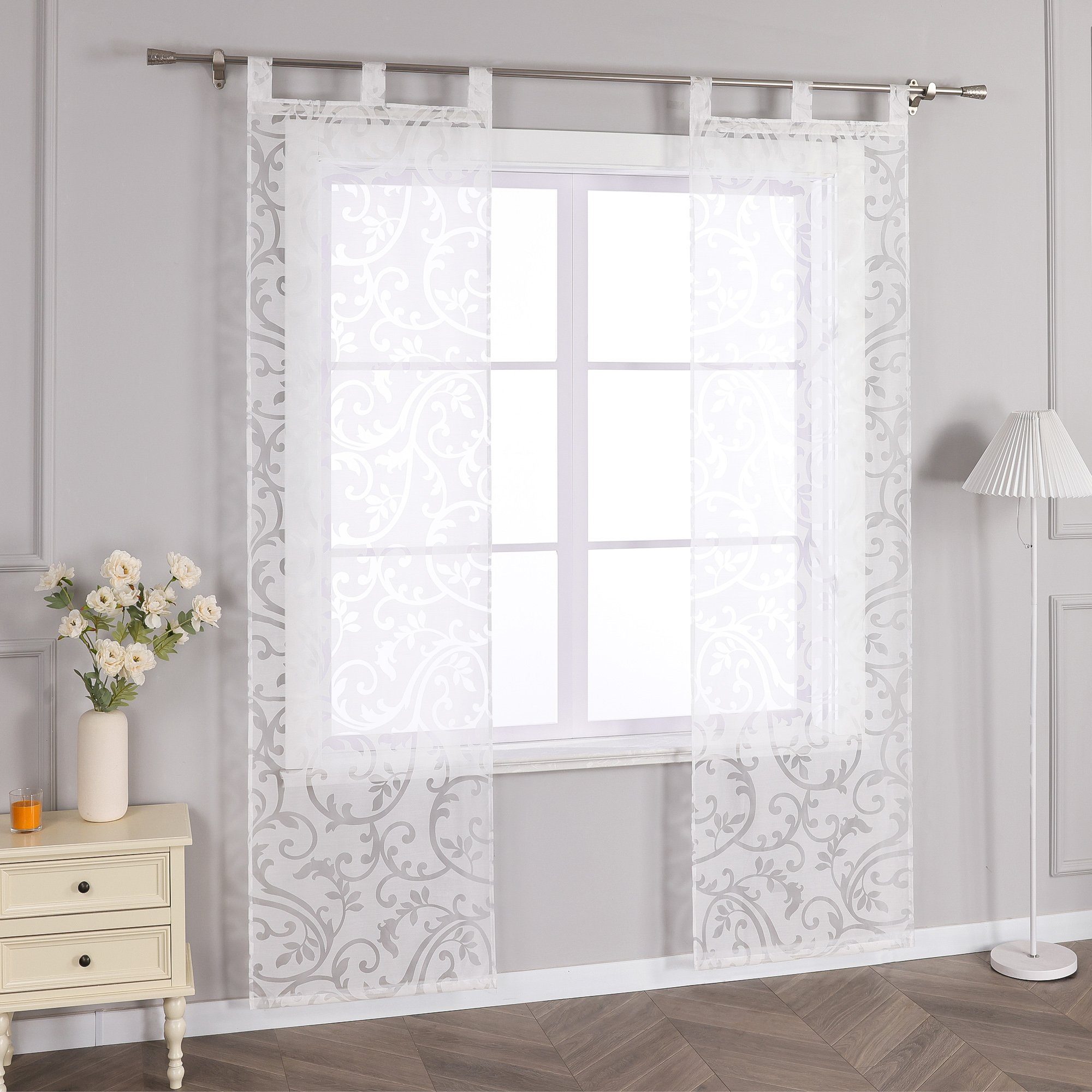 Joyswahl Schiebegardine Kerzen-Palmlilie (2 St), Schlaufen, halbtransparent günstig online kaufen