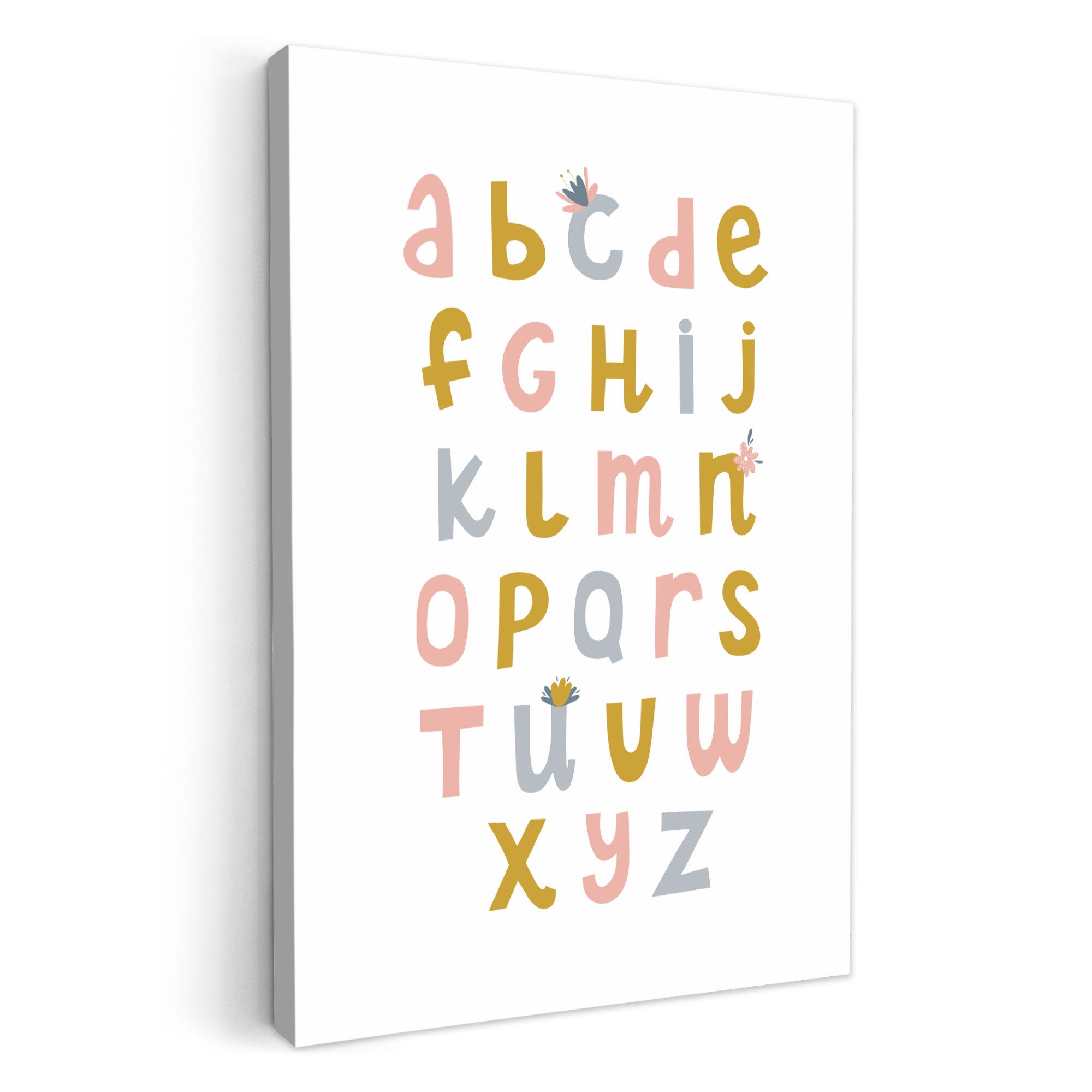OneMillionCanvasses® Leinwandbild Pädagogisch - Das Alphabet lernen - Mädch günstig online kaufen