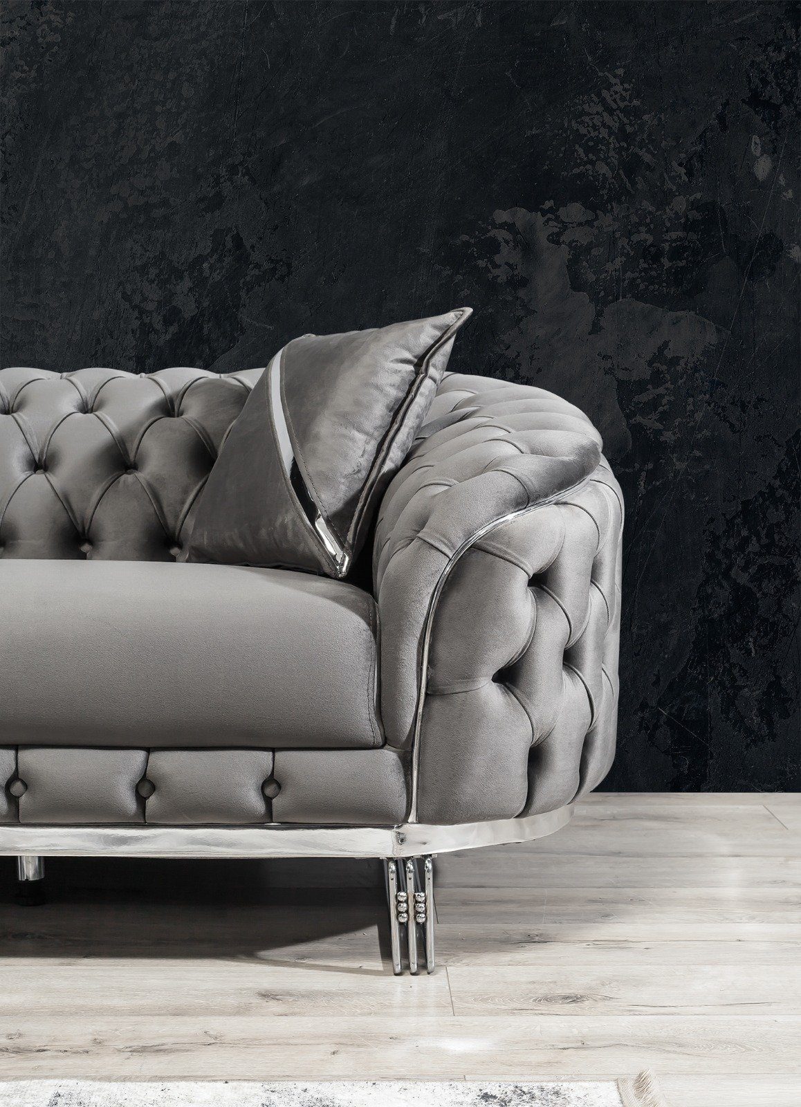 Made 1 Grau in handgefertigt Quality Sofa Fairy, 2-Sitzer, Stk. Möbel Turkey, Villa