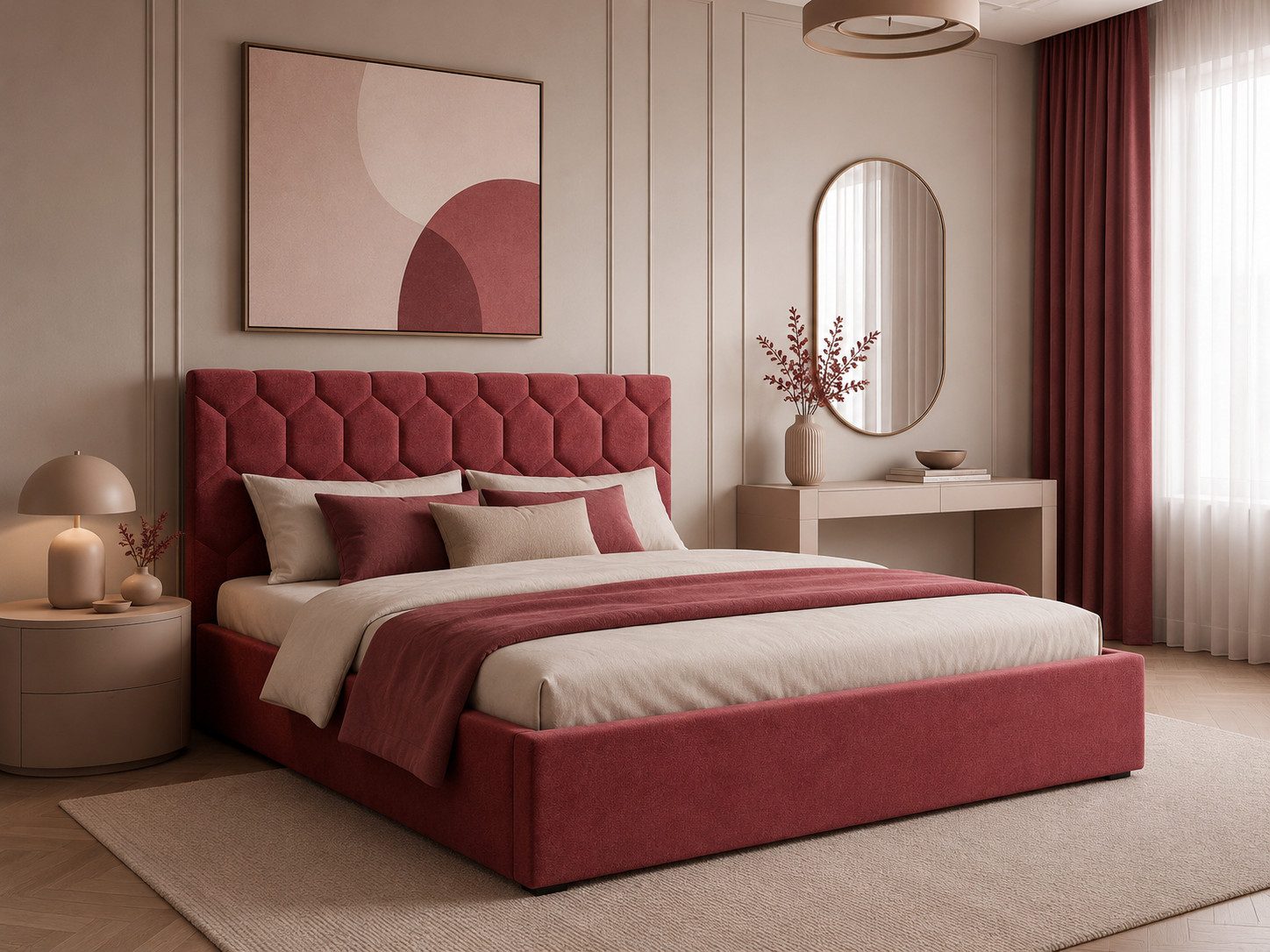 MOEBLO Polsterbett Bett 02 (aus Samt, Doppelbett mit gepolstertem Kopfteil, Bettkasten & Lattenrost, modernes Design mit Stauraum), (BxHxT): 158/178/198 x 95 x 220 cm